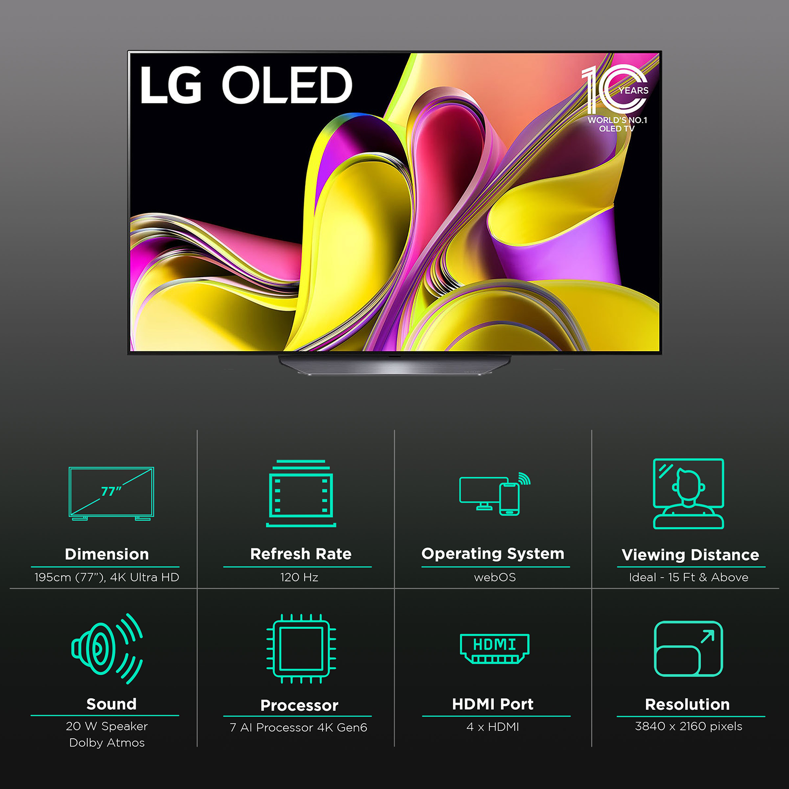 LG OLED B3 77 Inch OLED77B3PSA 4K Smart TV at Rs 420989, Indore