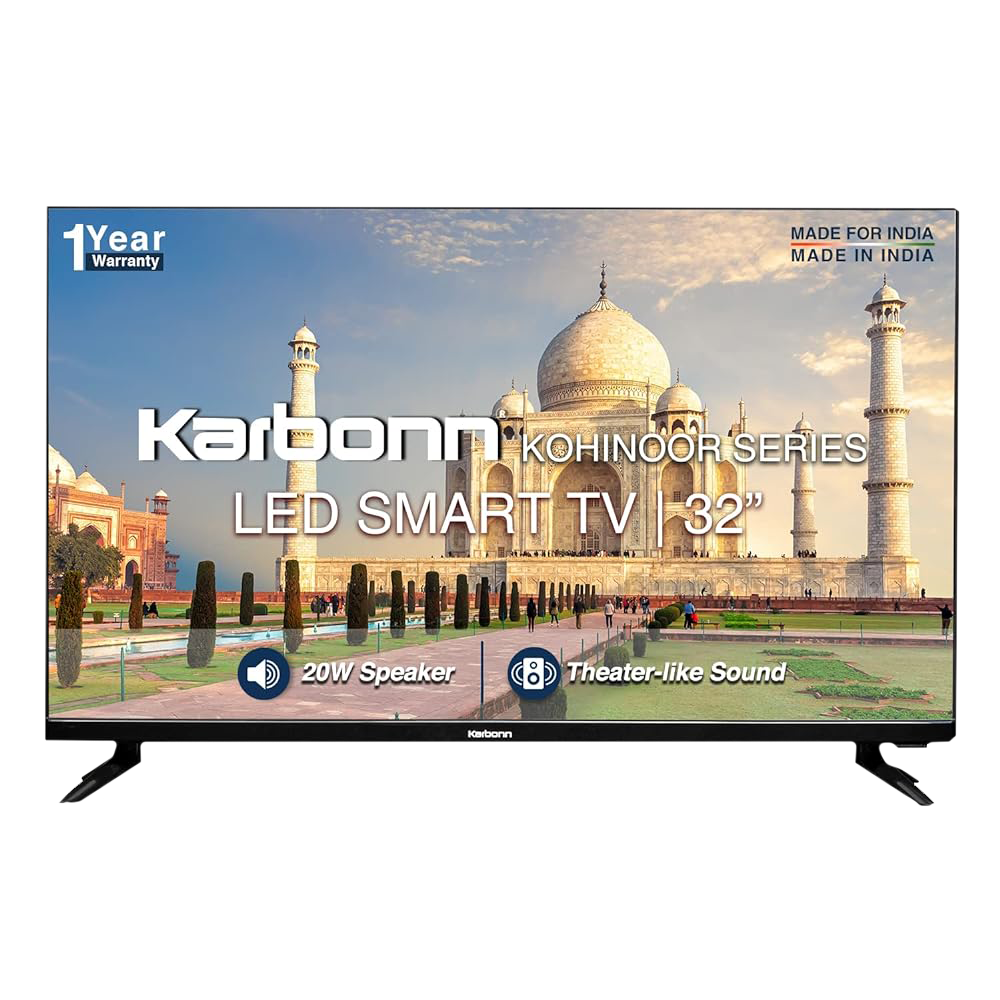 

Karbonn 80 cm (32 inch) HD Ready Smart Android TV with 20W Speaker (2021 model), Black