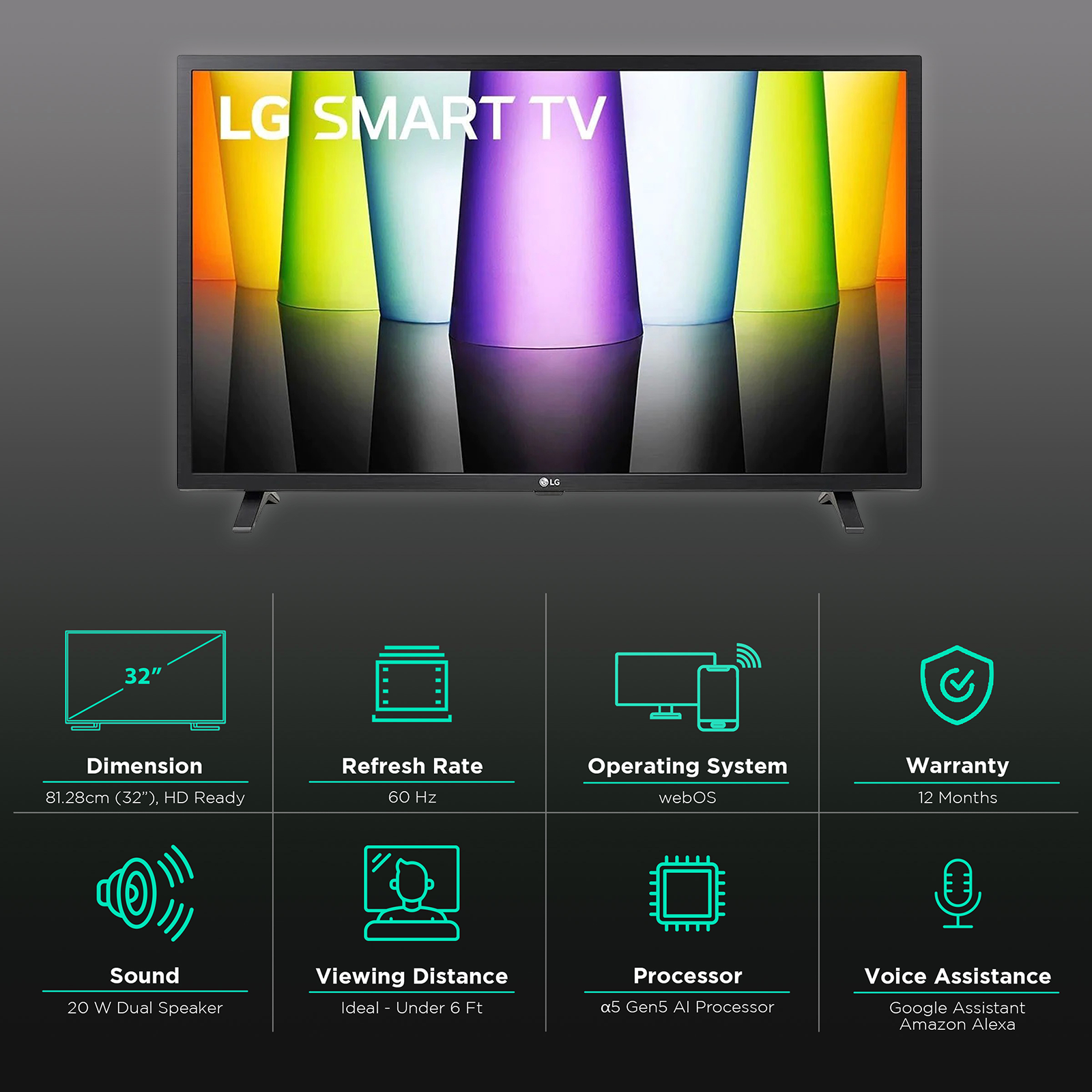 LG LQ63 32 inch Full HD Smart LED TV (32LQ6360PSA) Price in India