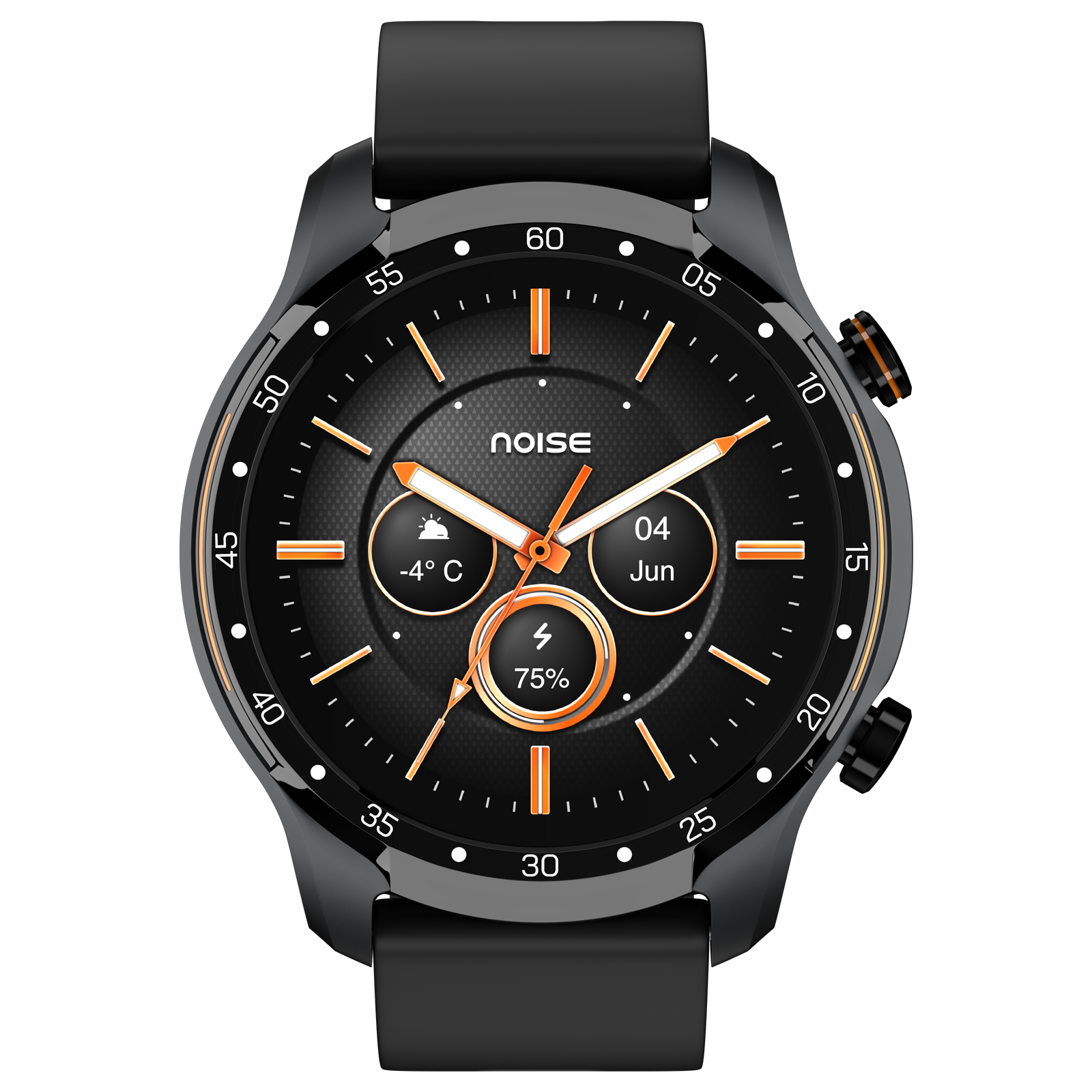 noise NoiseFit Voyage Smartwatch with Bluetooth Calling (35.5mm Retina AMOLED Display, IP68 Water Resistant, Jet Black Strap)