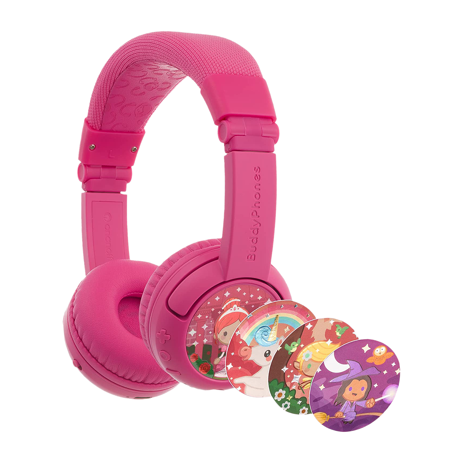 onanoff BuddyPhones Play Plus BT-BP-PLAYP-PINK Bluetooth Headset with Mic (Upto 20 Hours Playback, On Ear, Rose Pink)