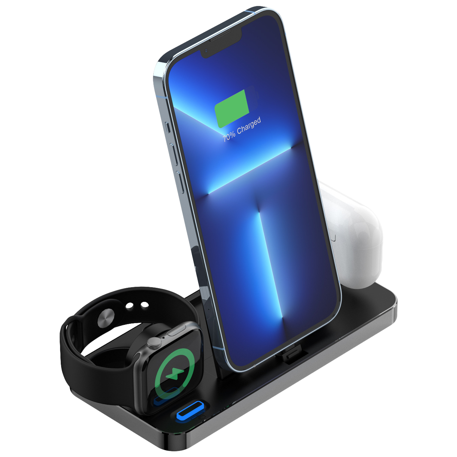 Buy UNIGEN UNIDOCK 350 23W 3-in-1 Wireless Charger for iOS, Android, Smart  Watch and TWS Earbuds (Qi Certified, Foldable Design, White) Online - Croma