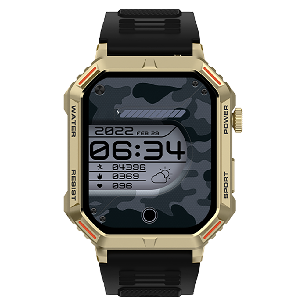 

FIRE-BOLTT Commando Smartwatch with Bluetooth Calling (49.5mm AMOLED Display, IP68 Water Resistant, Black Gold Strap)