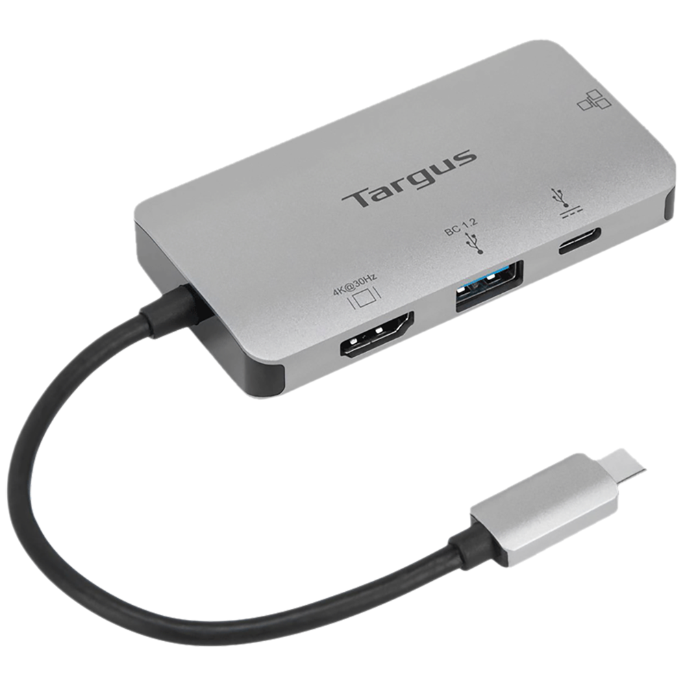 Targus USB 3.2 Type C to USB 3.2 Type A, HDMI, USB 3.2 Type C Docking Station (Sync & Charge, Grey)