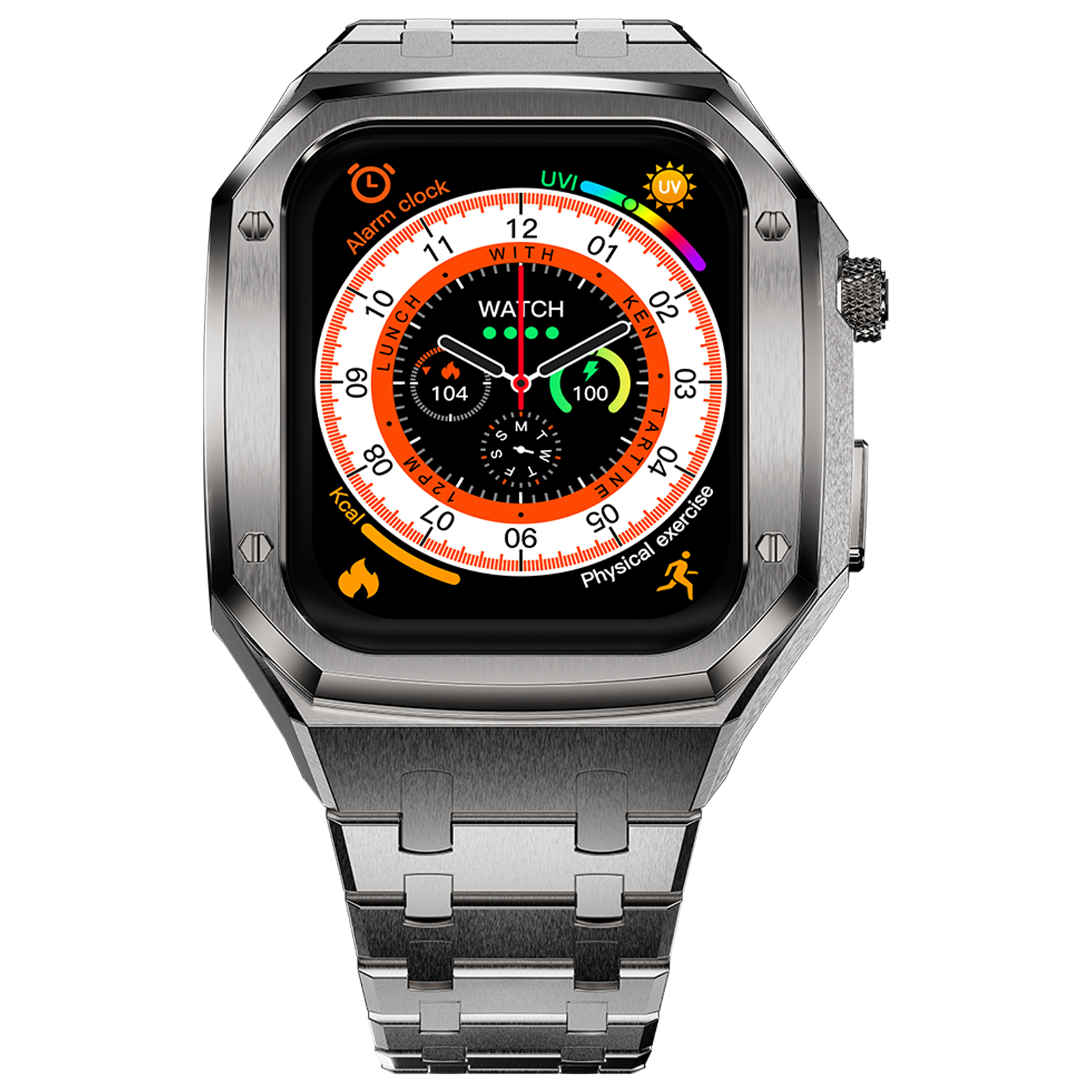 FIRE-BOLTT Elemento Smartwatch with Bluetooth Calling (49.5mm Always On Display, IP68 Water Resistant, Silver Strap)
