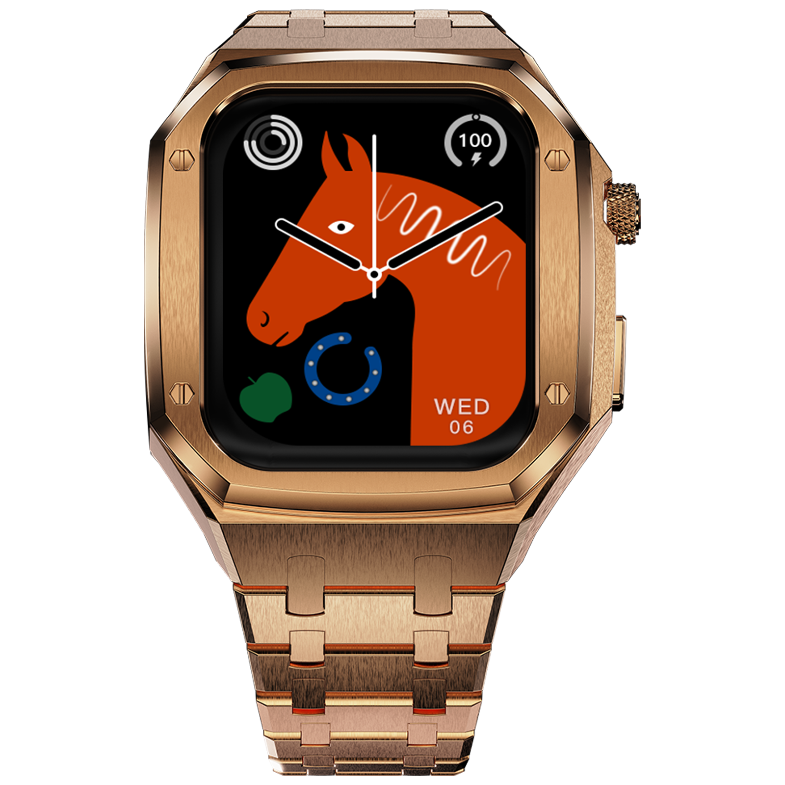 FIRE-BOLTT Elemento Smartwatch with Bluetooth Calling (49.5mm Always On Display, IP68 Water Resistant, Gold Strap)