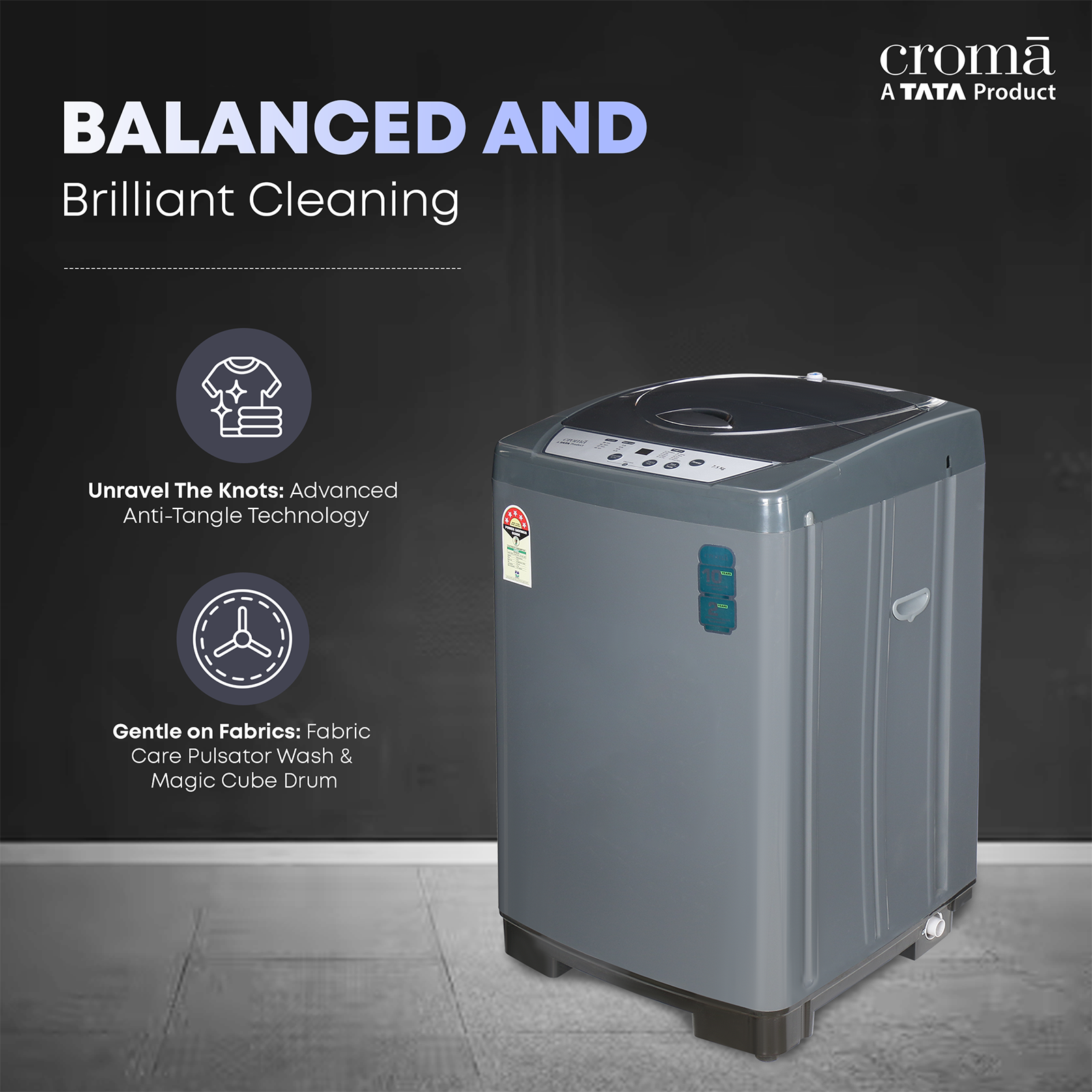 Buy Whirlpool 7.5 kg Fully Automatic Top Load Washing Machine (WhiteMagic  Premier, 31599, Spiro Wash Action, Grey) Online - Croma