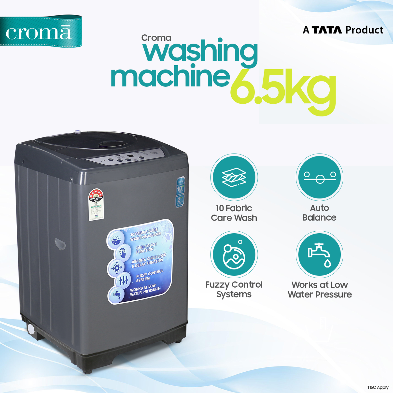 croma washing machine 6.5 kg