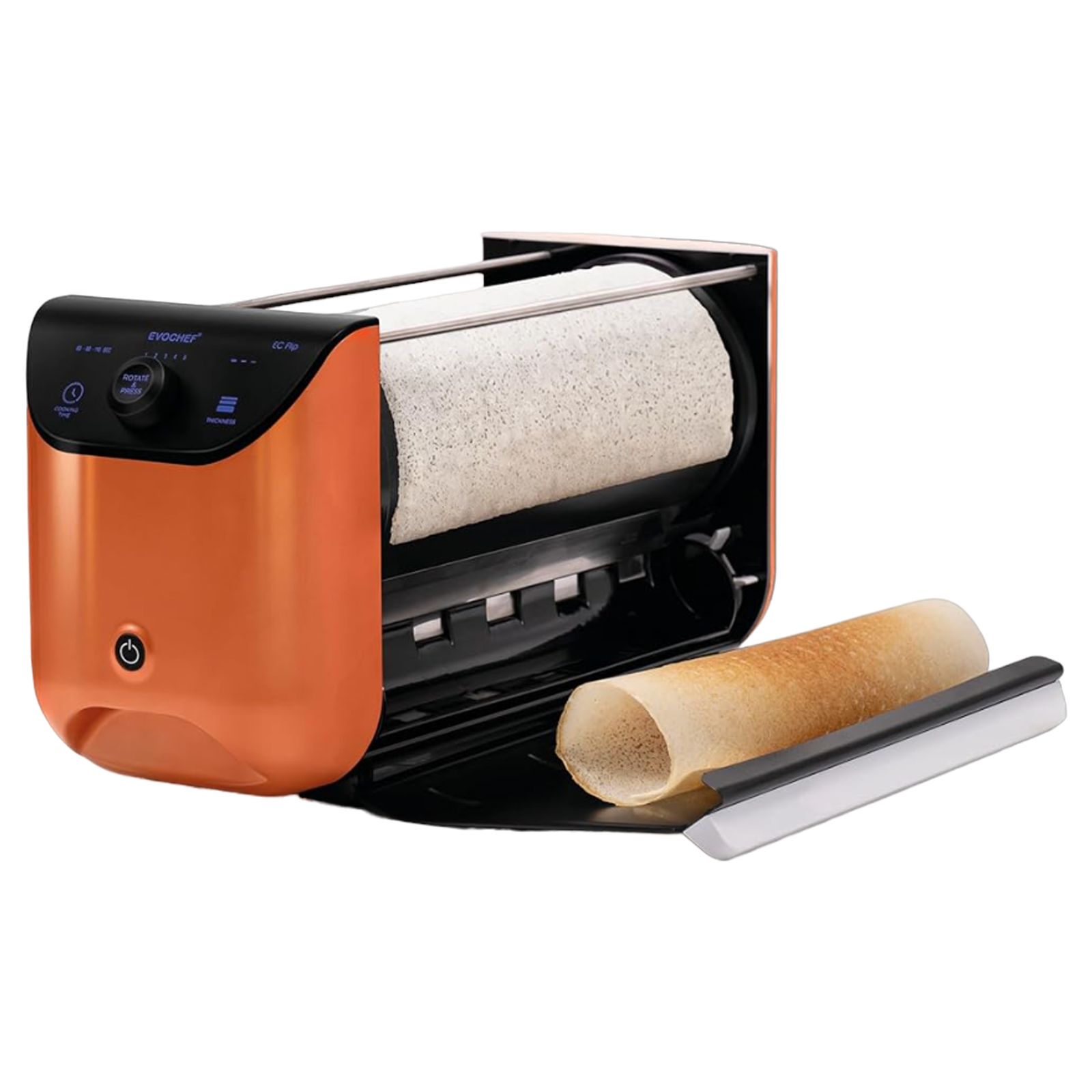 

EVOCHEF EC Flip 1600W Dosa Maker with Touch Controls (Metallic Orange)