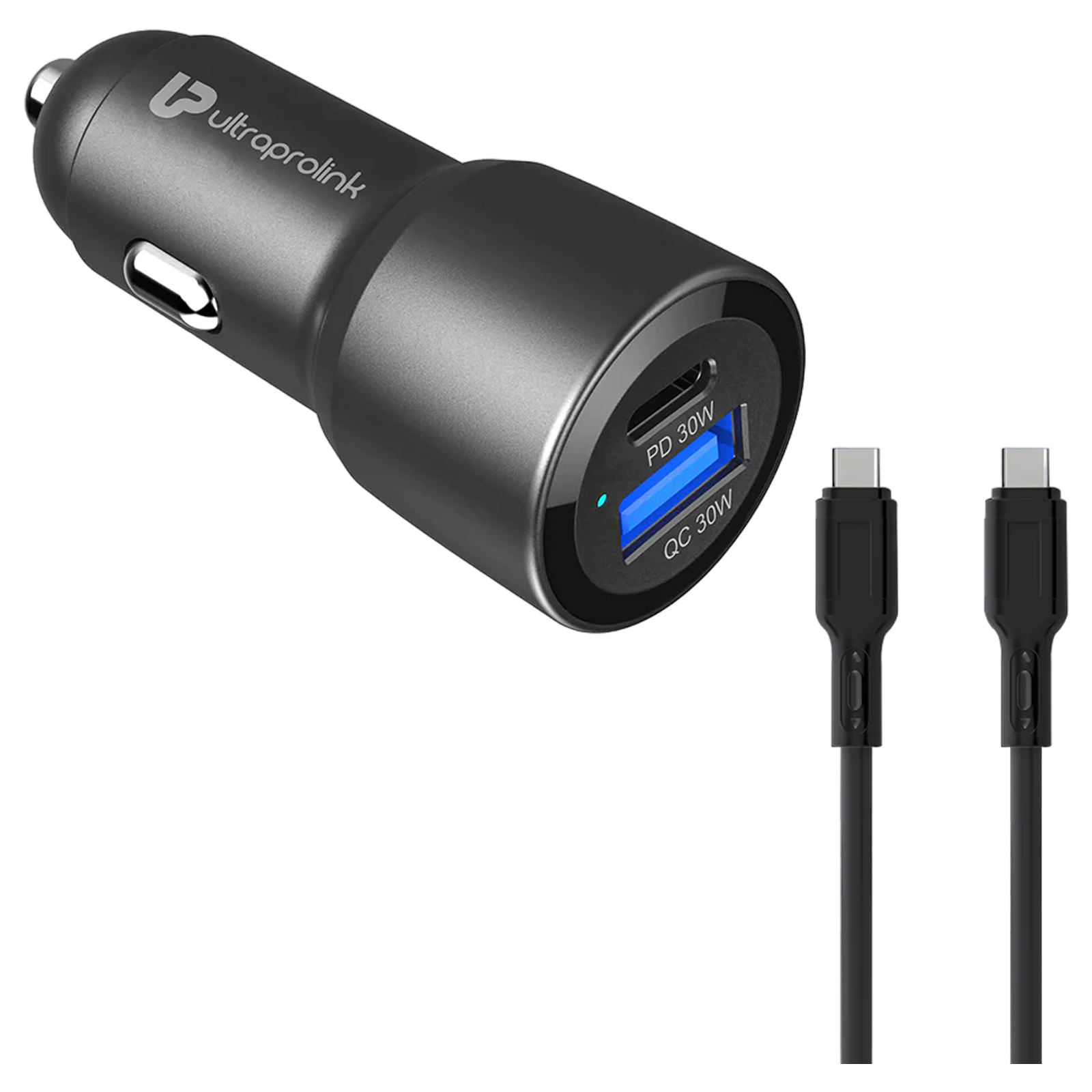 ultraprolink Mach 60 Watts 2 USB Ports Car Charging Adapter (Smart IC Technology, UM1158, Black)