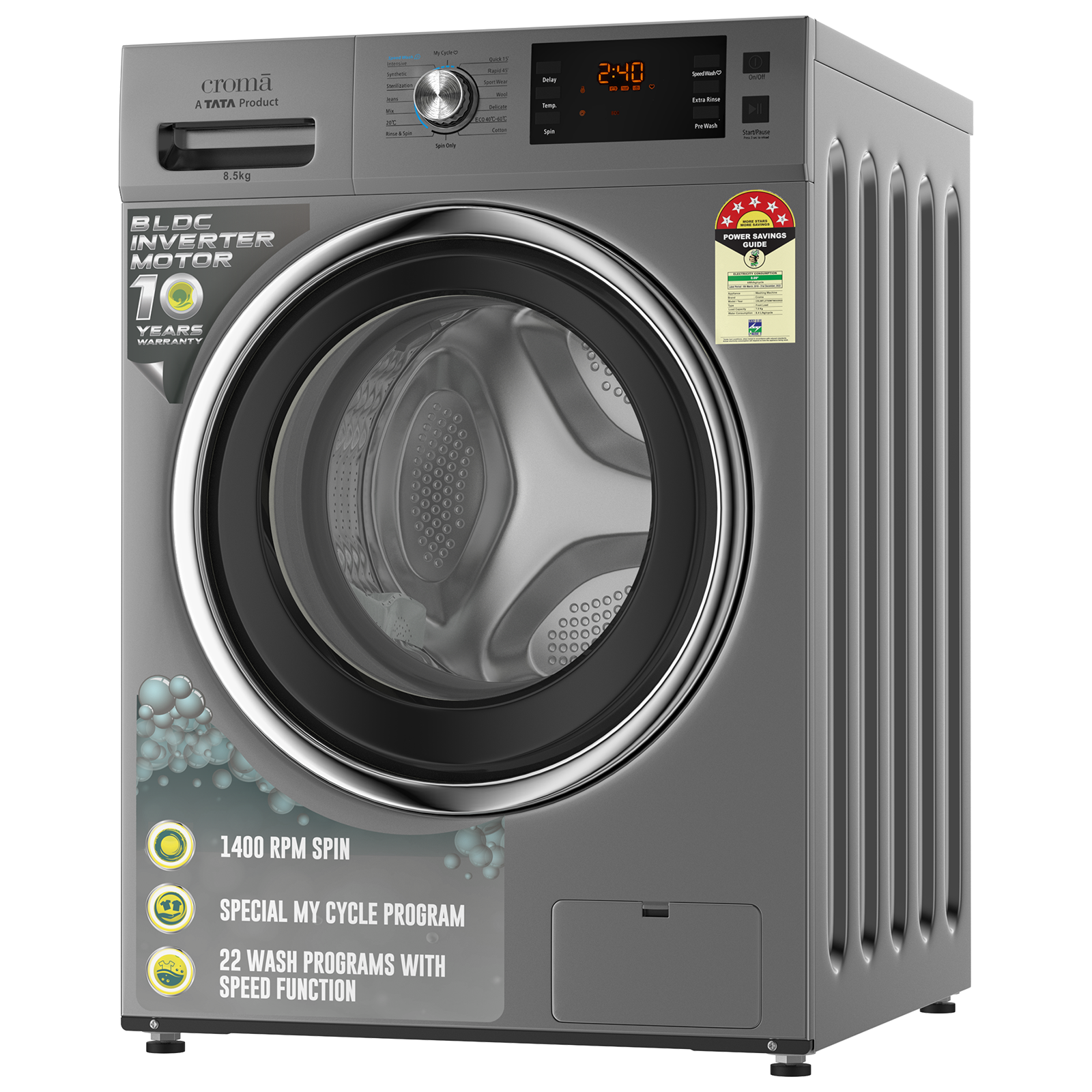 croma washing machine 8.5 kg