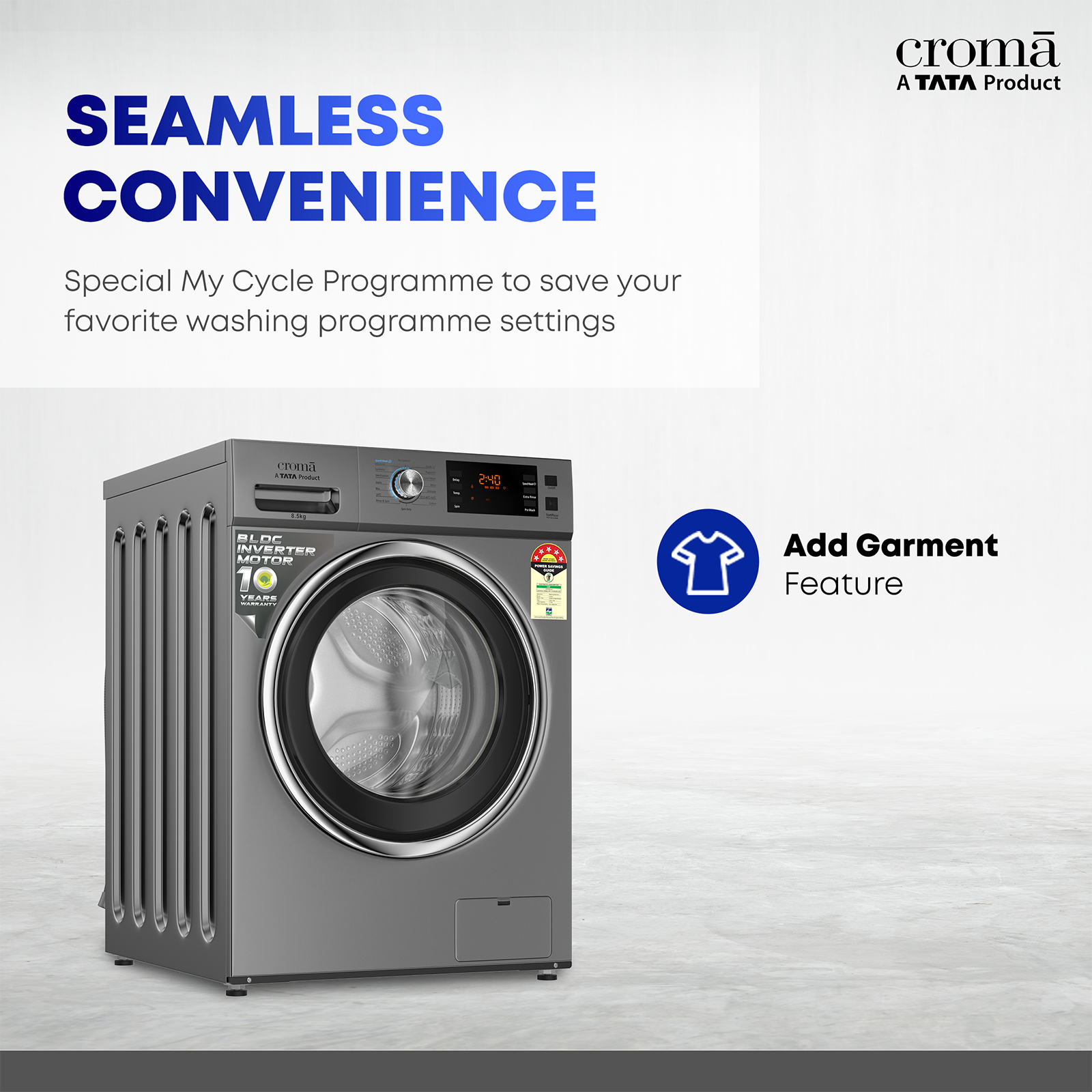 croma washing machine 8.5 kg