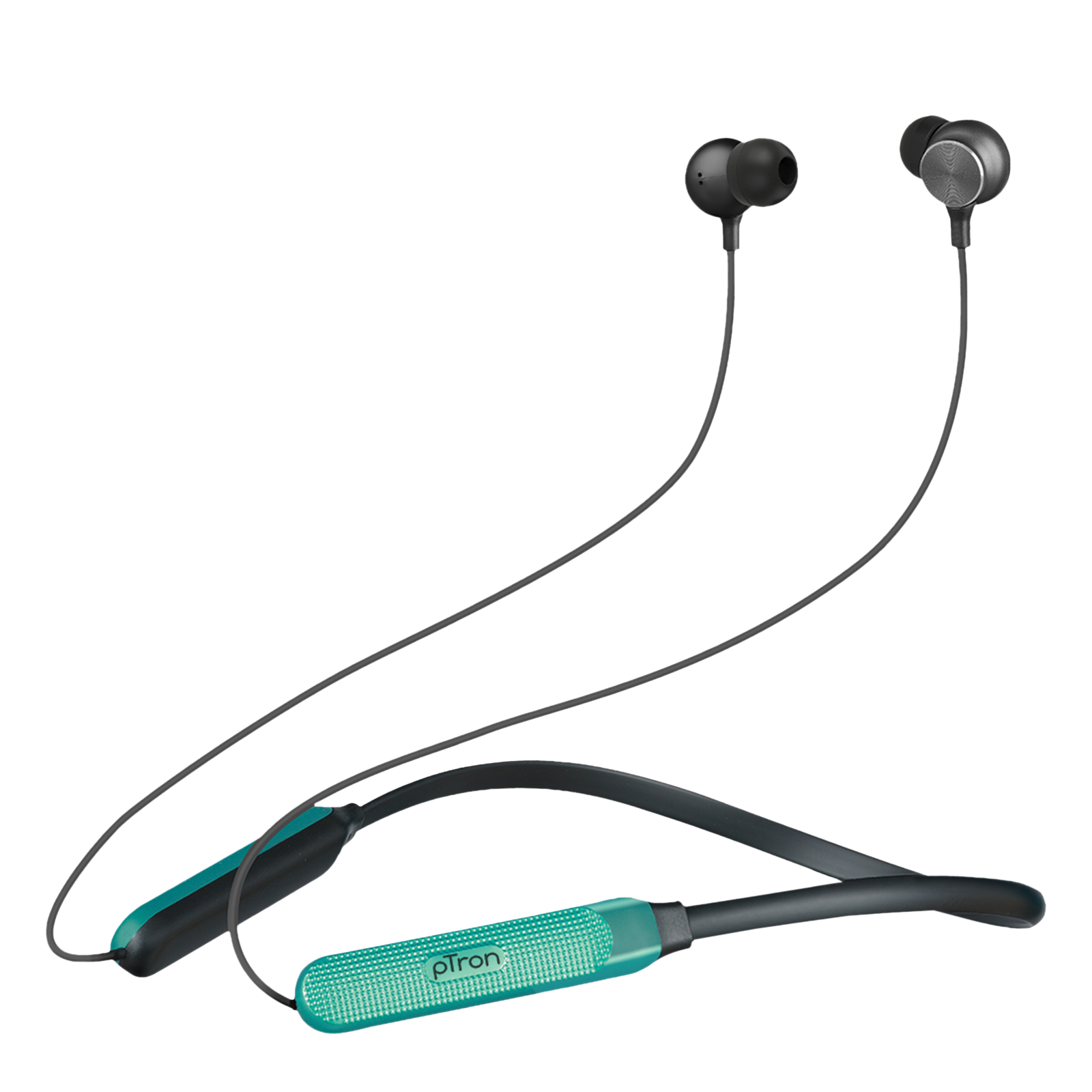 

pTron InTunes Classic Neckband with Passive Noise Cancellation (IPX4 Water Resistant, 13mm Drivers, Black|Green)