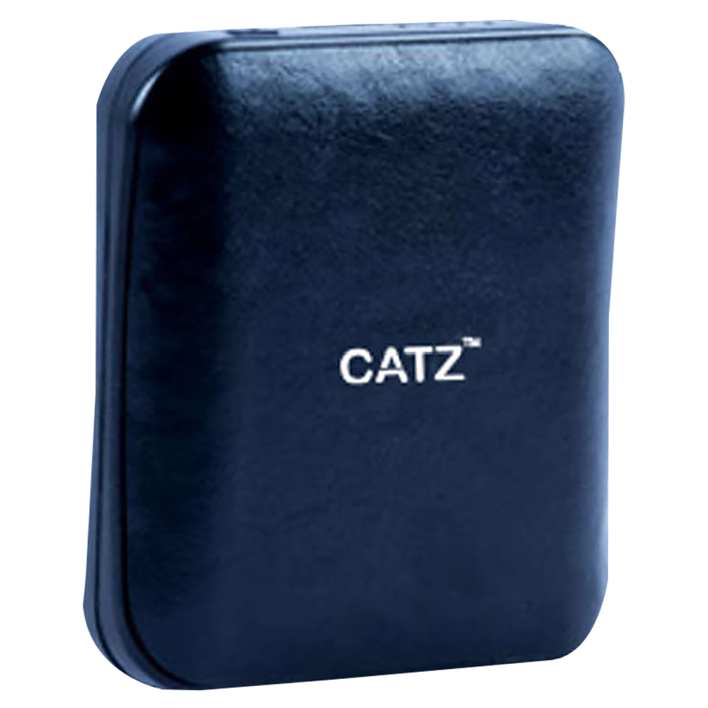 CATZ 10000 mAh 18W Power Bank (1 Micro USB & 2 Type A Ports, Leather Casing, Over Charge Protection, Black)