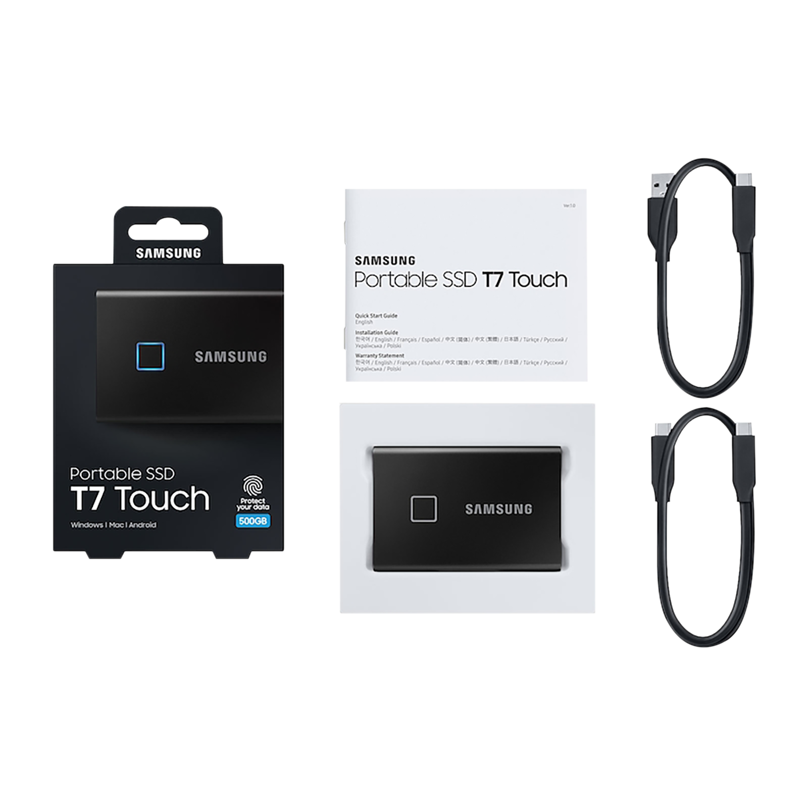 SAMSUNG Portable T7 500 GB externe SSD-Festplatte blau ++ büroplus