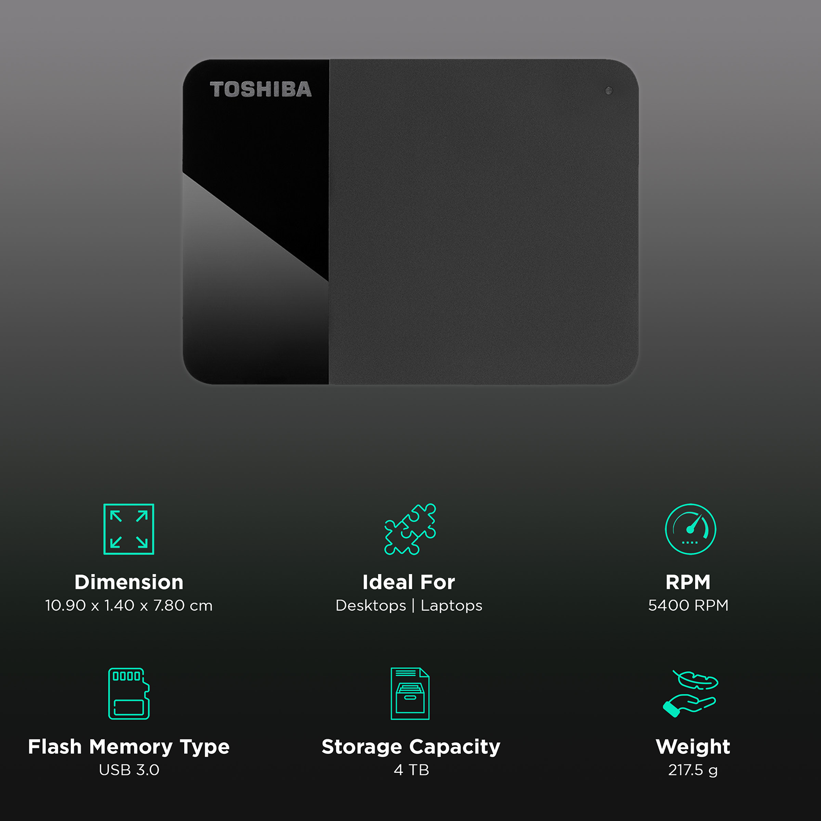 Buy TOSHIBA Canvio Ready 4TB USB 3.0 Hard Disk Drive (Simple Setup