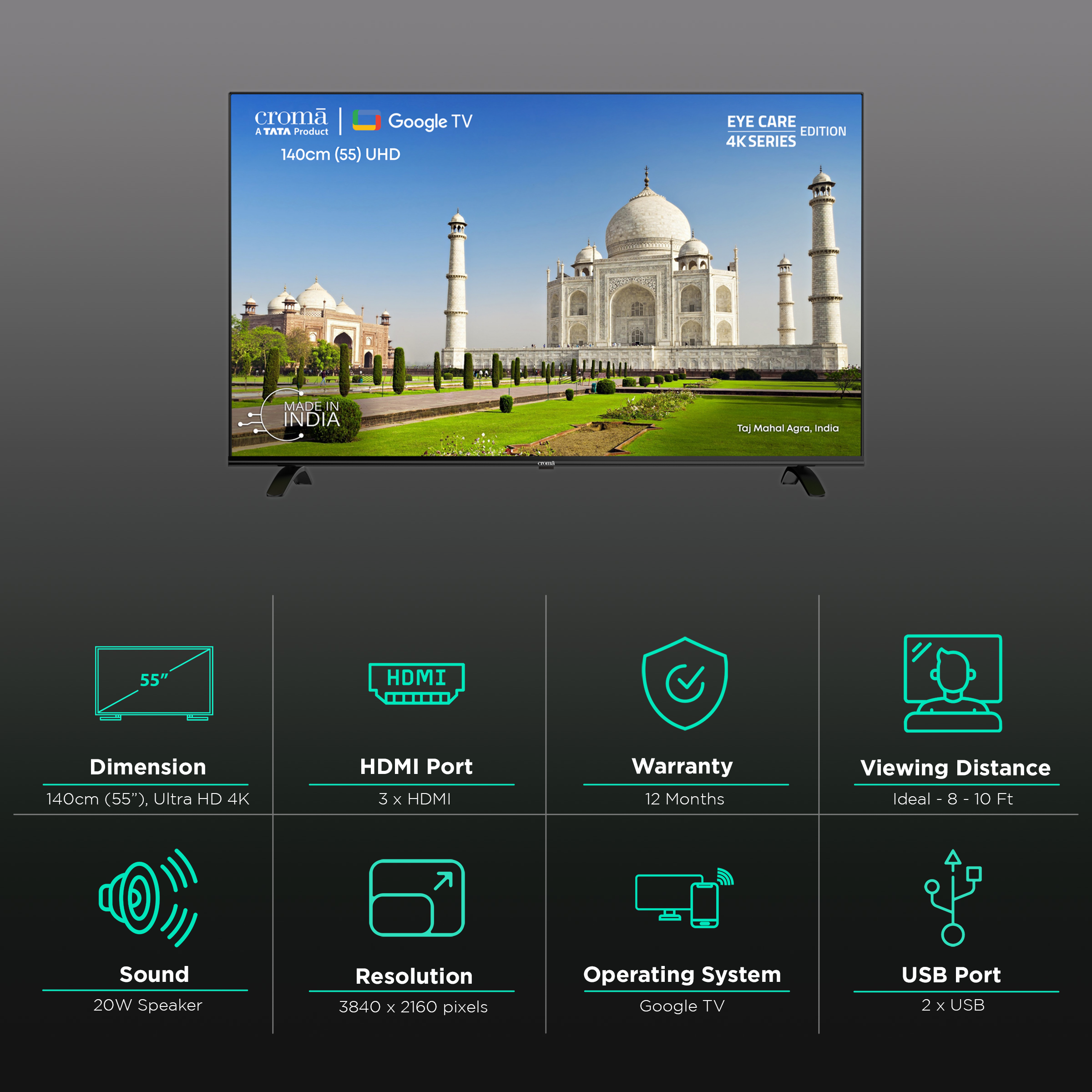 1920x1080 Pixel 40 Inch Crown Smart LED TV at Rs 10500/unit in Indore