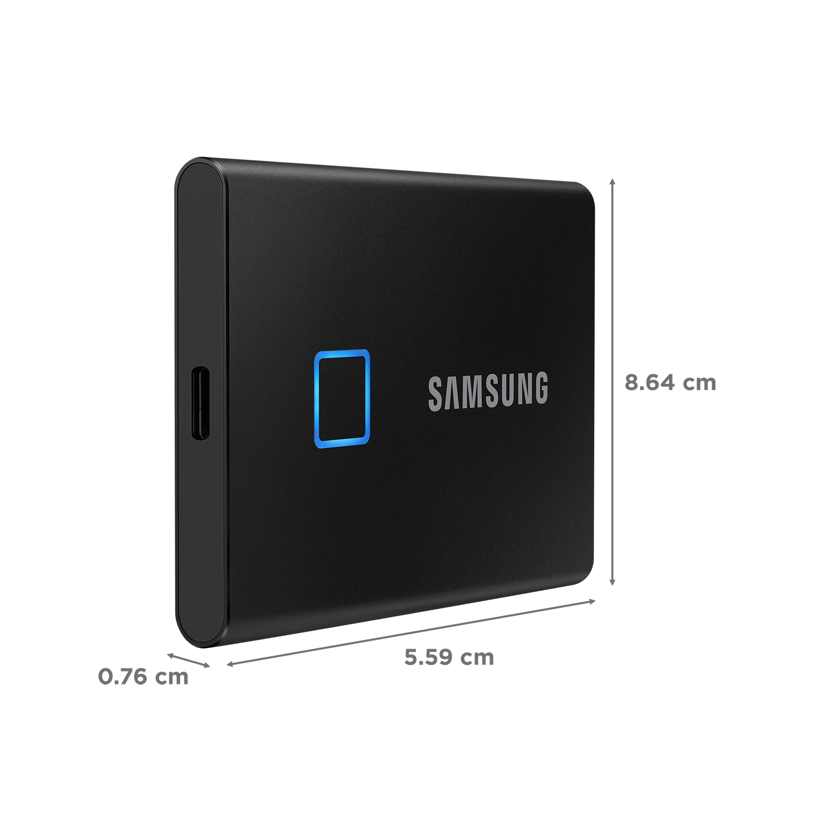 Samsung T7 Touch Portable SSD - 1.0 TB (Black) - MU-PC1T0K/WW 