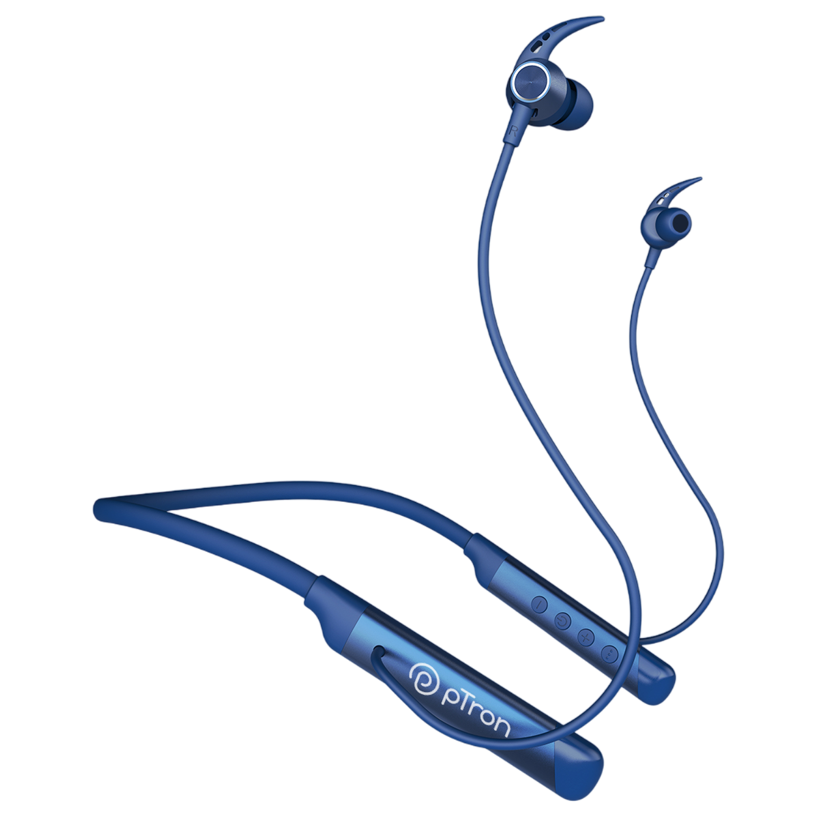 pTron InTunes Ultra Neckband with Environmental Noise Cancellation (IPX4 Water Resistant, Fast Charging, Blue)