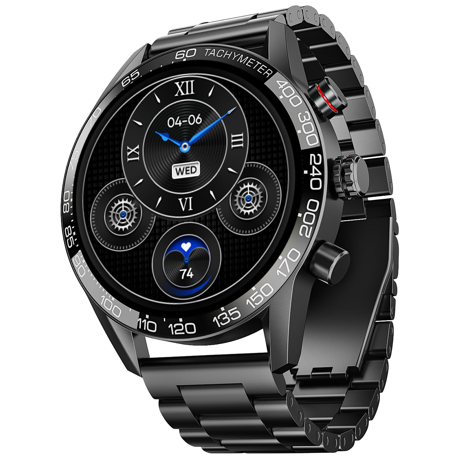 boAt Enigma Z40 Smartwatch with Bluetooth Calling (33.52mm TFT Display, IP67 Sweat and Splash Resistant, Metal Black Strap)