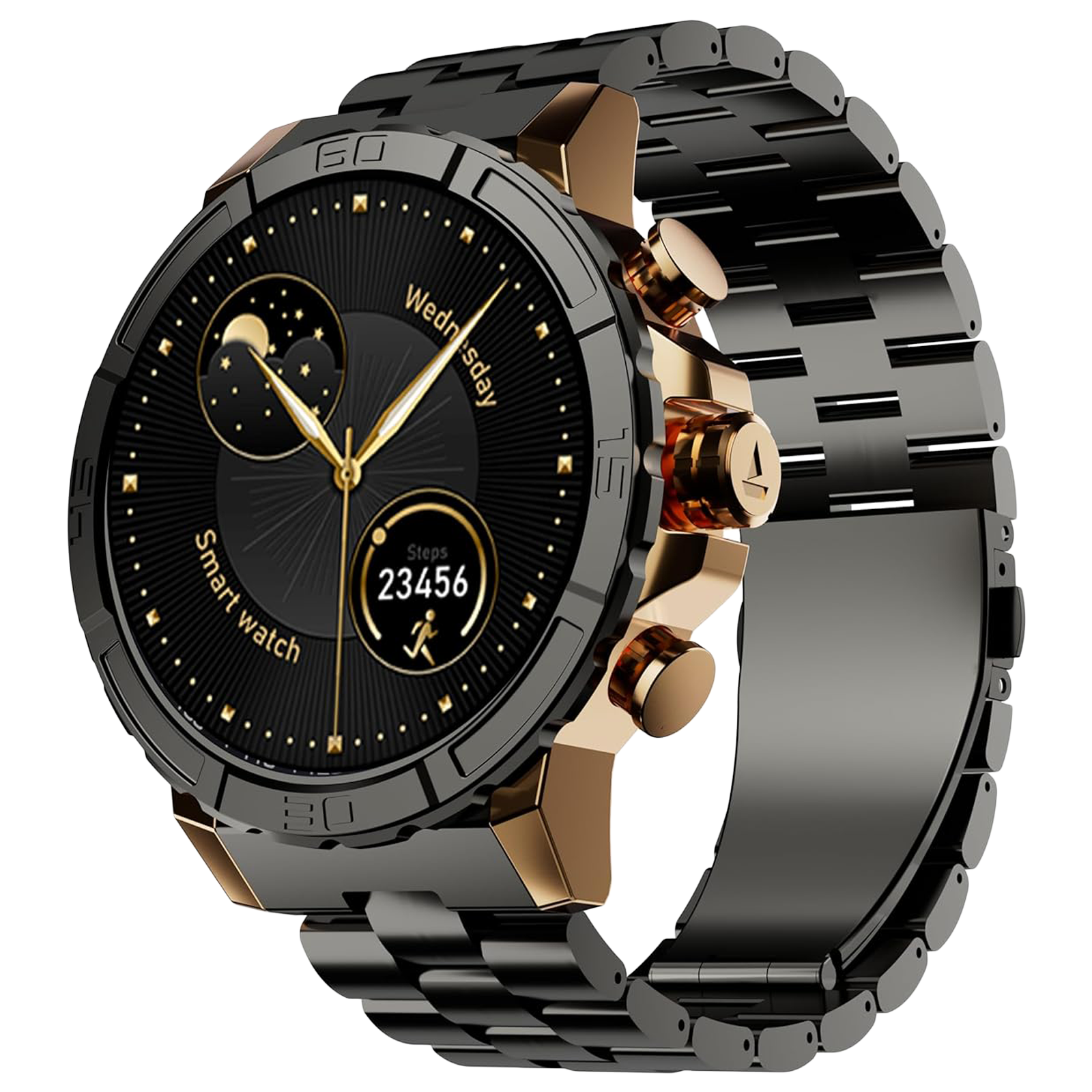 boAt Enigma X700 Smartwatch with Bluetooth Calling (38mm AMOLED Display, IP67 Sweat Resistant, Copper Black Strap)
