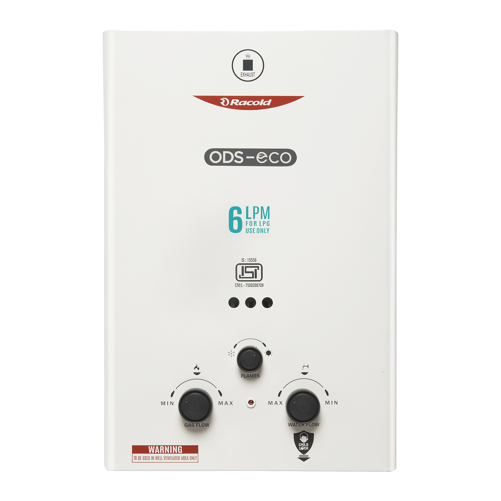 Racold ODS-ECO 6 Litres Instant Water Geyser (12000 Watts, 3803210, White)