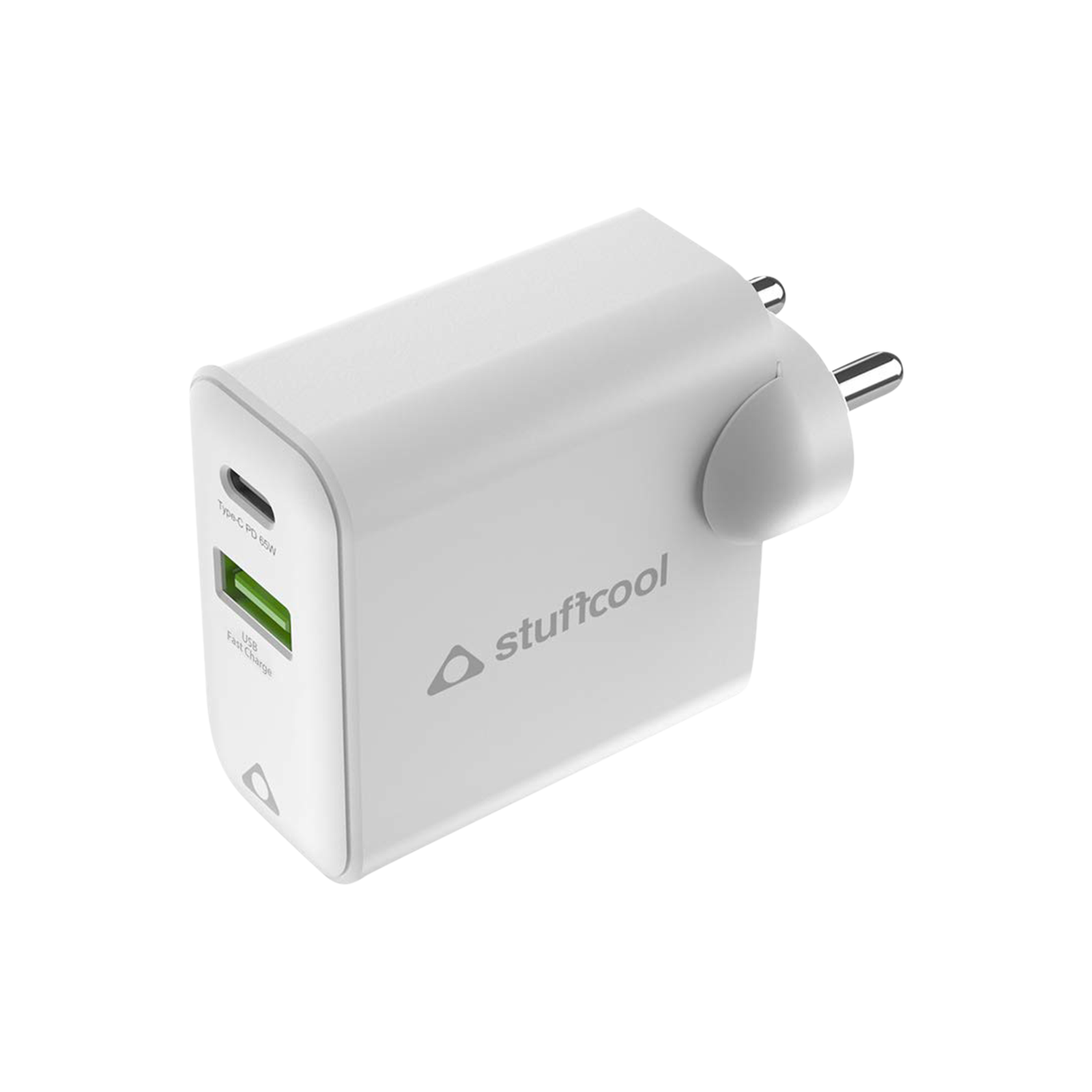 

stuffcool Napoleon 65 Watts 2-Port USB Wall Charging Adapter (Gallium Nitride Technology, PD65W, White)