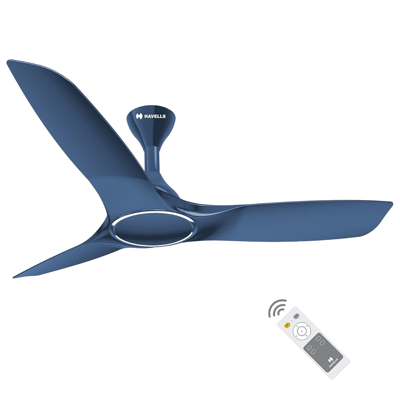 HAVELLS Stealth Air 5 Star 1200mm 3 Blade BLDC Motor Ceiling Fan with Remote (Inverter Technology, Indigo Blue)