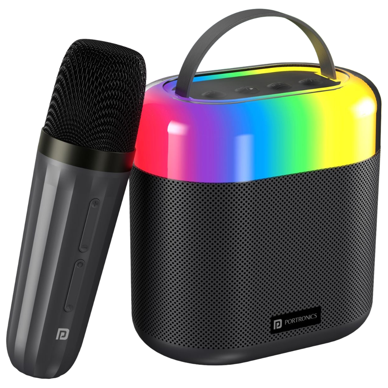 PORTRONICS Dash 3 16W Portable Bluetooth Speaker (5 Magic Voice Effects, Black)