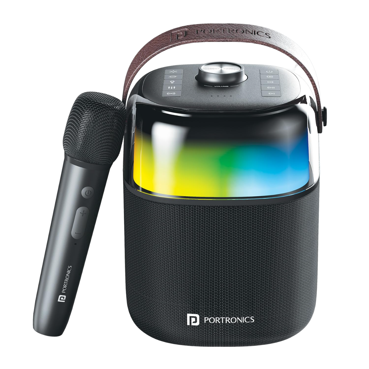 PORTRONICS Dash 4 50W Portable Bluetooth Speaker (IPX5 Water Resistant, 6 RGB Lighting Modes, Black)