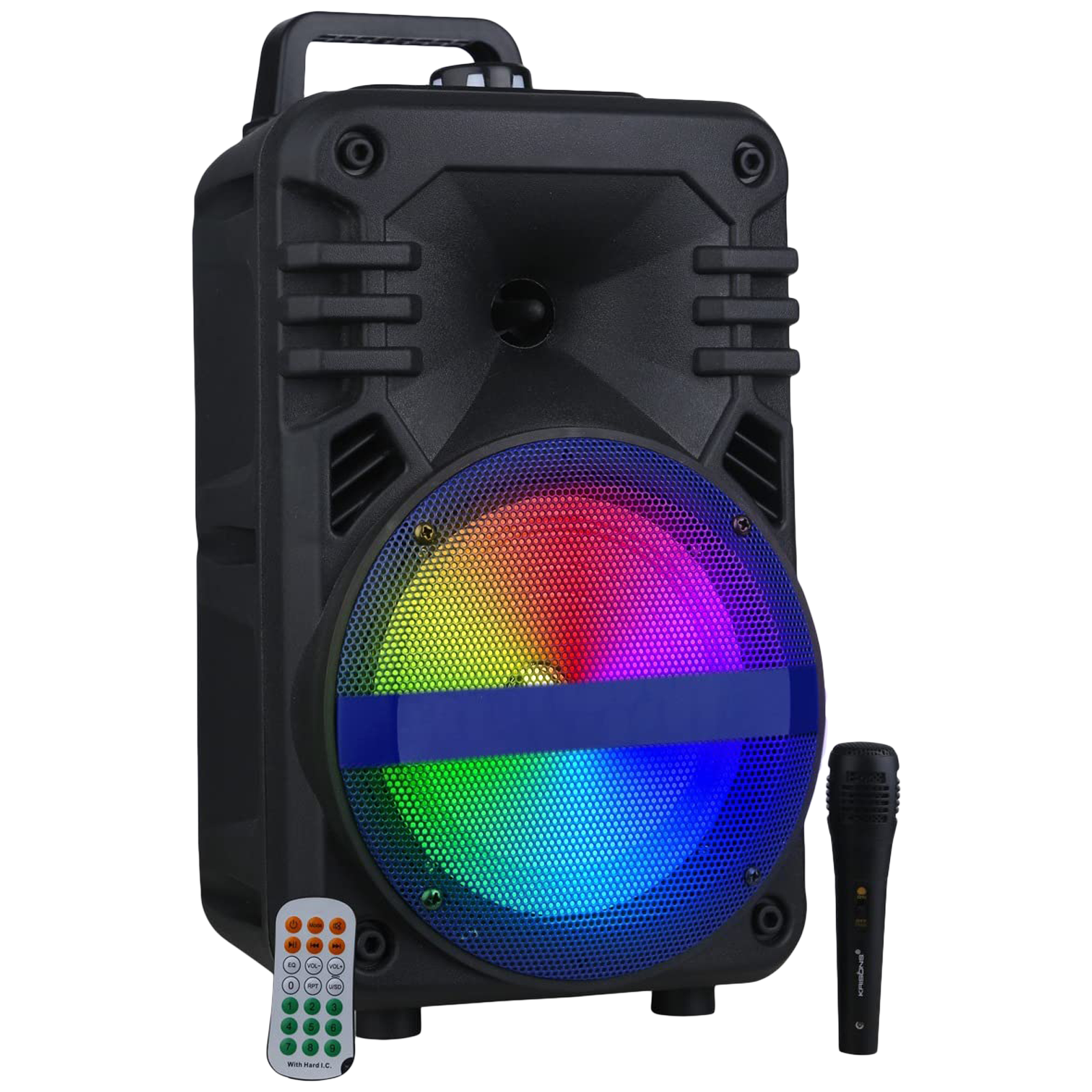 Krisons Buddy 30W Bluetooth Party Speaker with Mic (RGB Light, 1.0 Channel, Black)