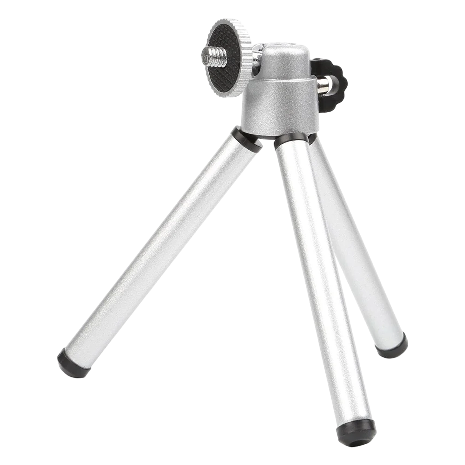 HIFFIN Mini 17.5cm Adjustable Tripod for Mobile and Camera (360 Degree Rotatable, Silver)