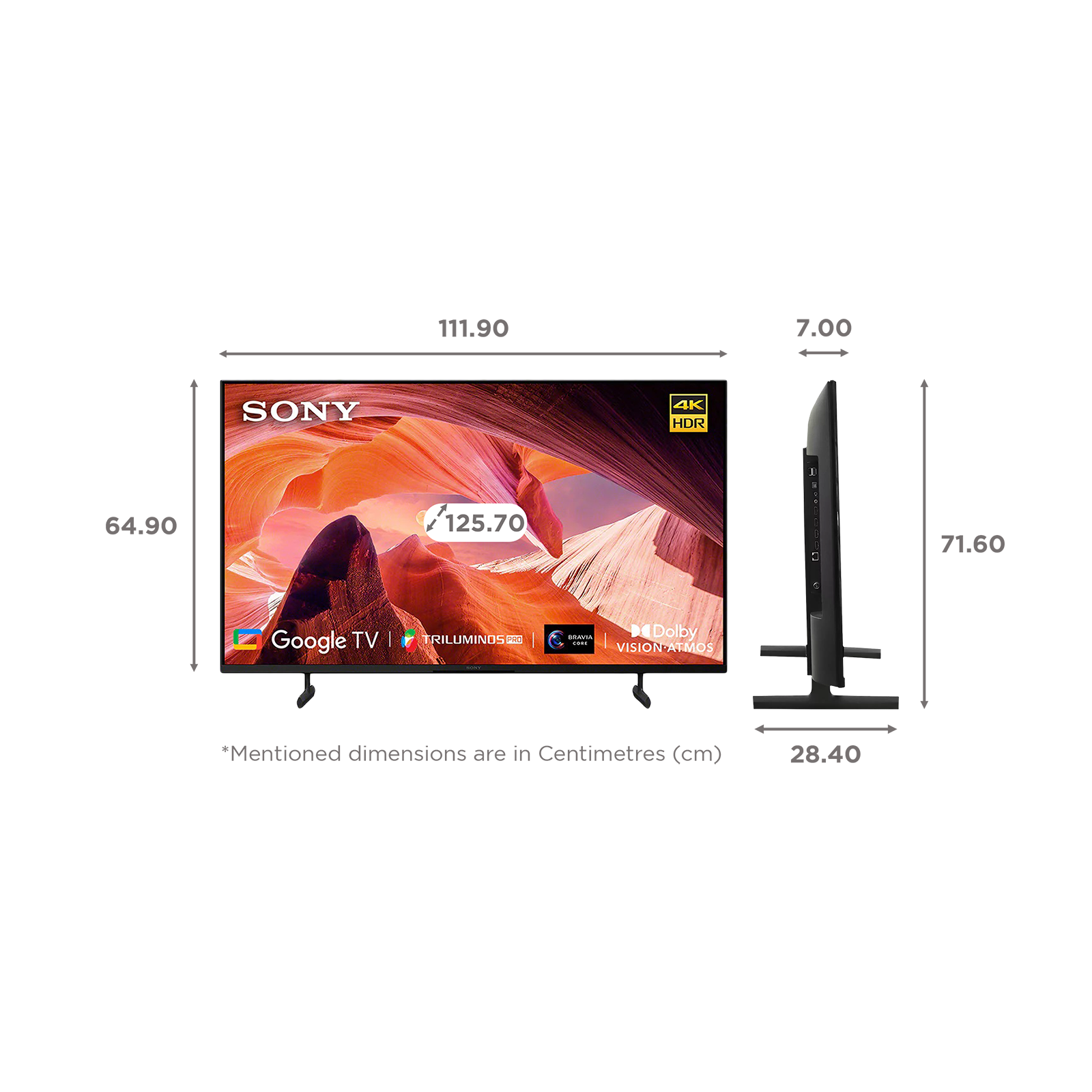 SONY X80L, 55 Inch, 4K Ultra HD, LED, BRAVIA, HDR, Google TV