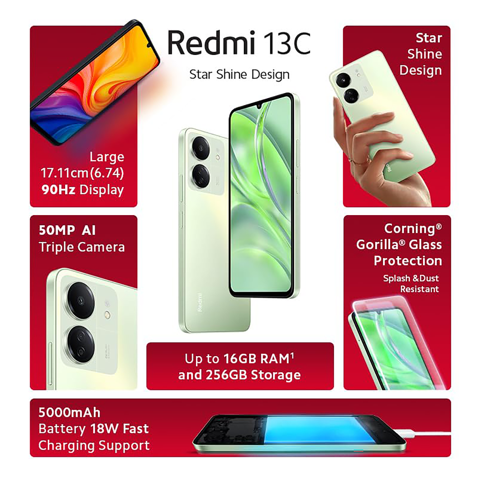 Xiaomi Redmi 13C 6GB 128GB Smartphone MTK Helio G85 Octa Core 6.74 Smooth  Display 50MP AI Triple Camera with NFC Global Version