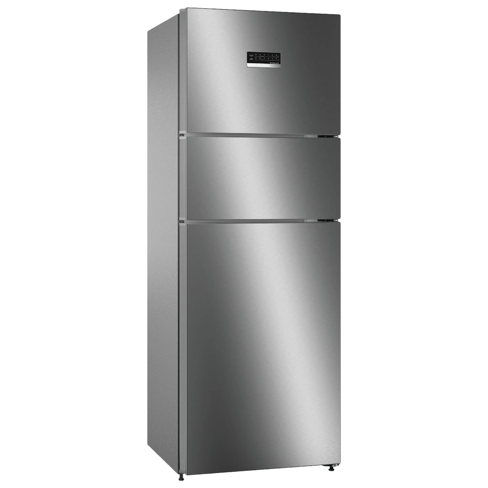 BOSCH Series 4 364 Litres 3 Star Frost Free Triple Door Refrigerator with VarioInverter Compressor (CMC36K03NI, Smoky Steel)