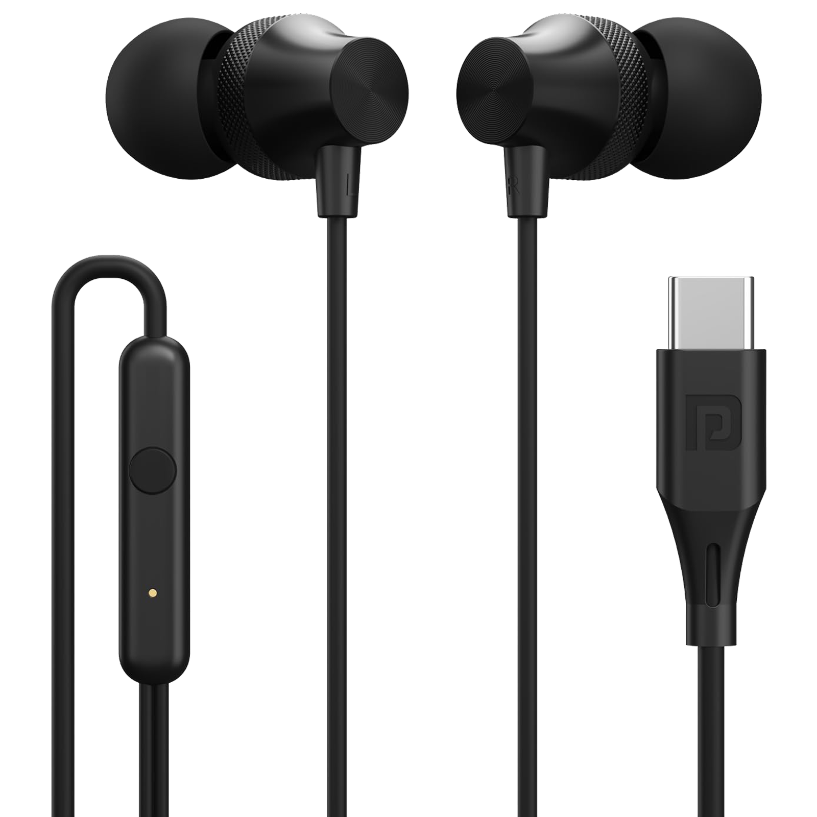 PORTRONICS Conch Beat C Wired Earphone with Mic (In Ear, Black)