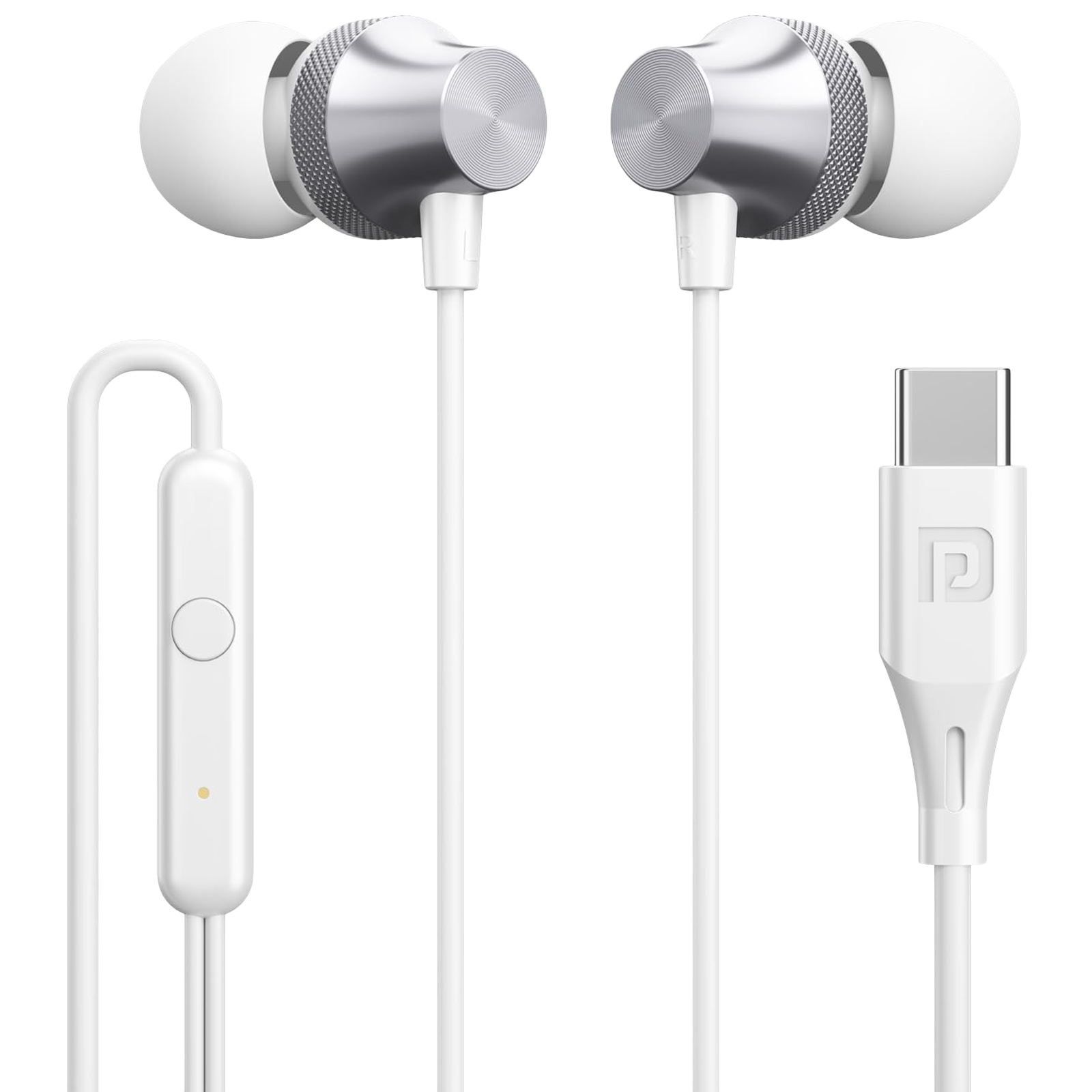 PORTRONICS Conch Beat C Wired Earphone with Mic (In Ear, Silver)
