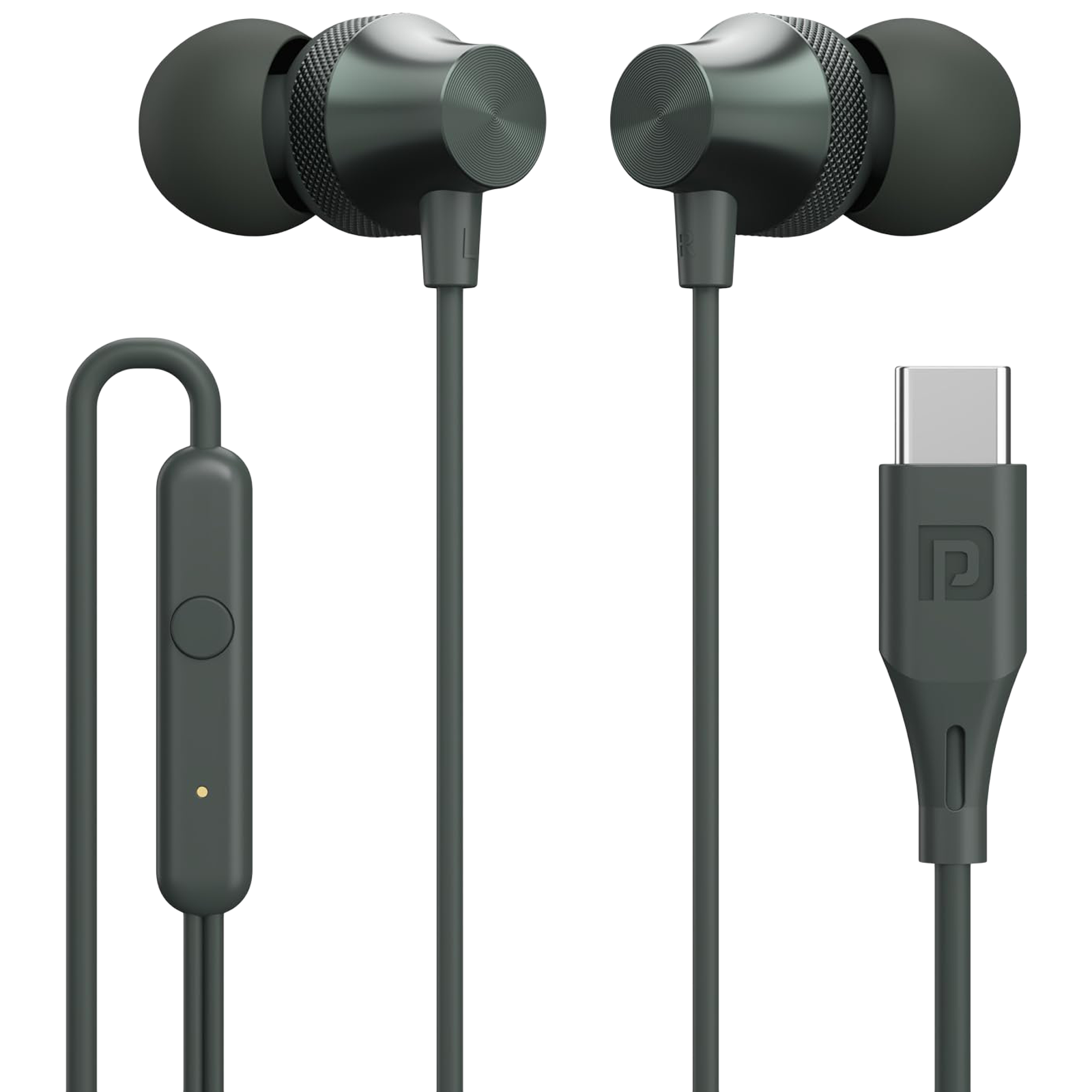 PORTRONICS Conch Beat C Wired Earphone with Mic (In Ear, Grey)