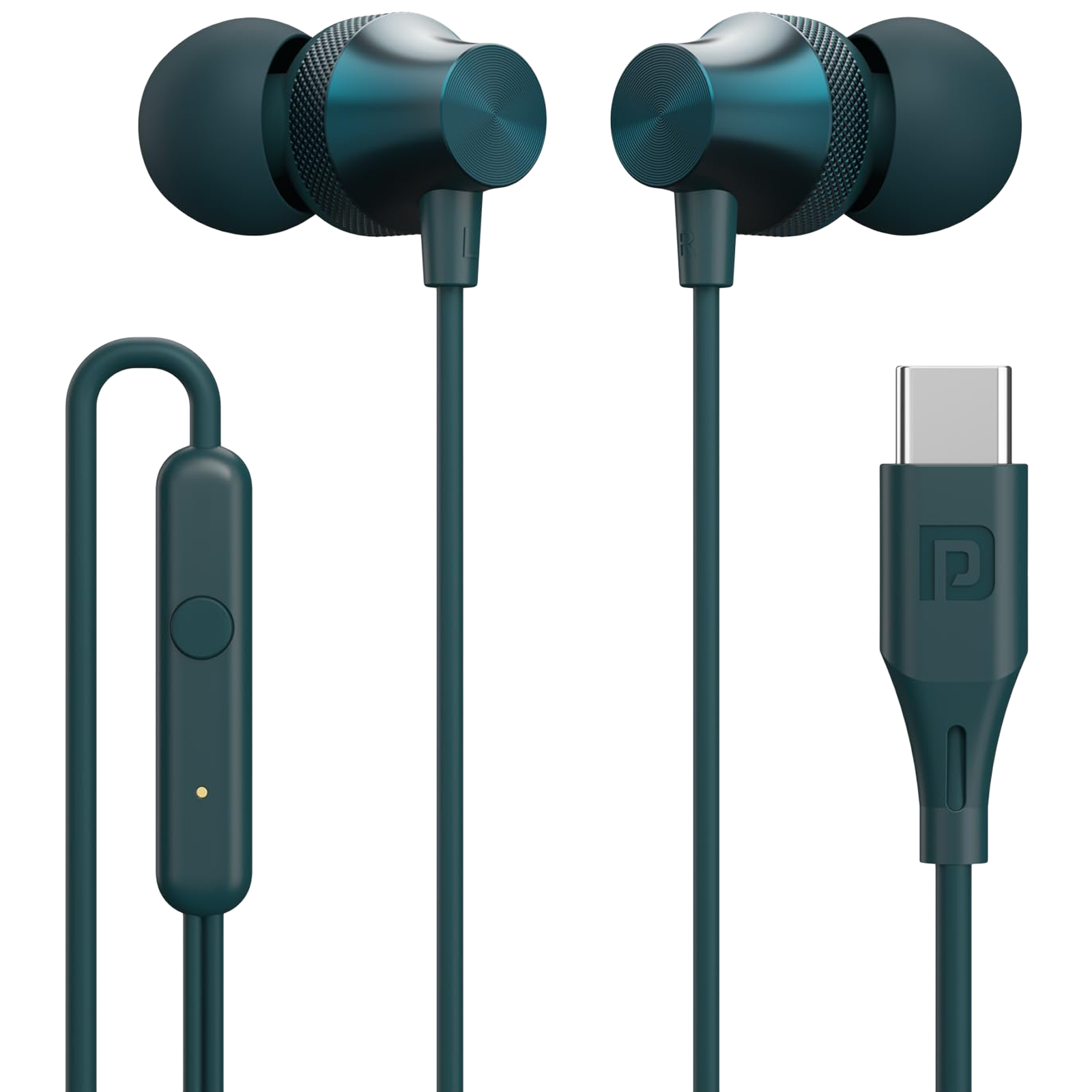 PORTRONICS Conch Beat C Wired Earphone with Mic (In Ear, Blue)