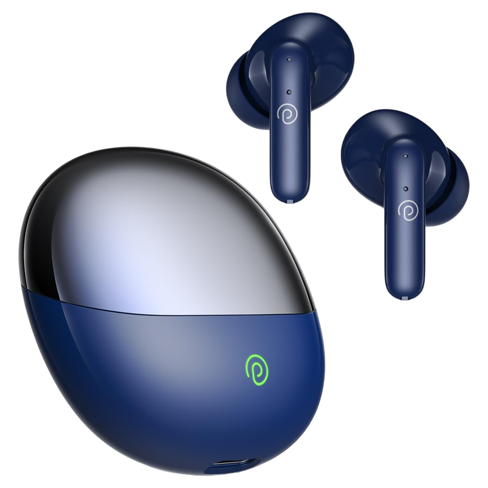 pTron Zenbuds Evo TWS Earbuds with Environmental Noise Cancellation (IPX5 Water Resistant, Fast Charging, Blue)