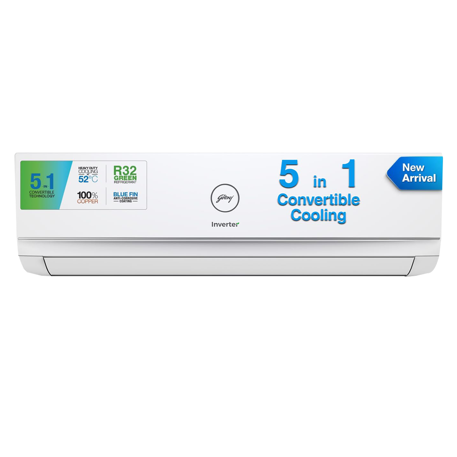 Godrej 1.5 Ton 5 Star, 5-in-1 Convertible Cooling, Inverter Split AC  (Copper, Heavy Duty Cooling At 52°C, Anti-dust Filter, 2023 Model, AC 1.5T  EI 18IINV5R32 WWR, White) : : Home & Kitchen