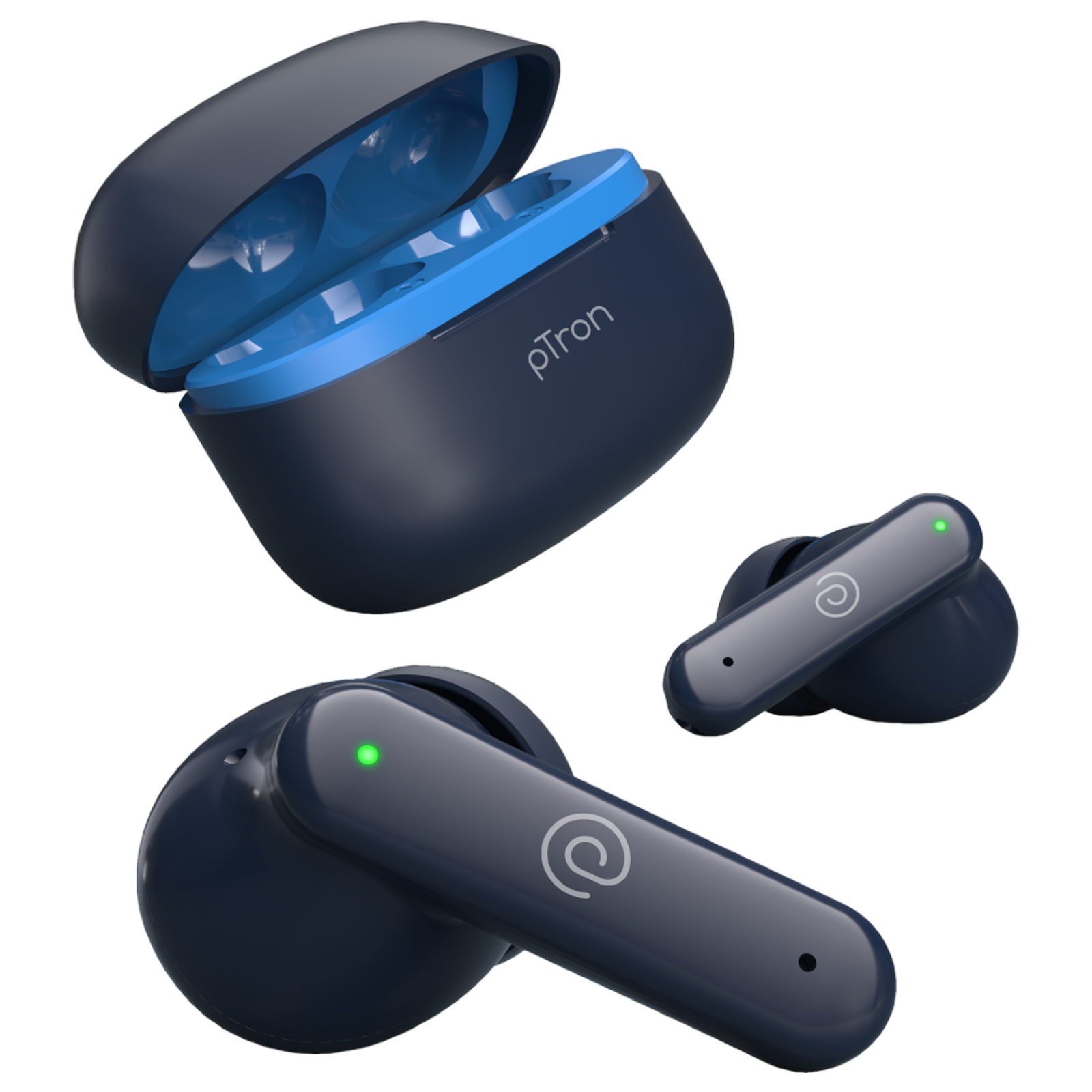 

pTron Basspods Sync TWS Earbuds with Passive Noise Cancellation (IPX5 Water Resistant, Fast Charging, Blue)