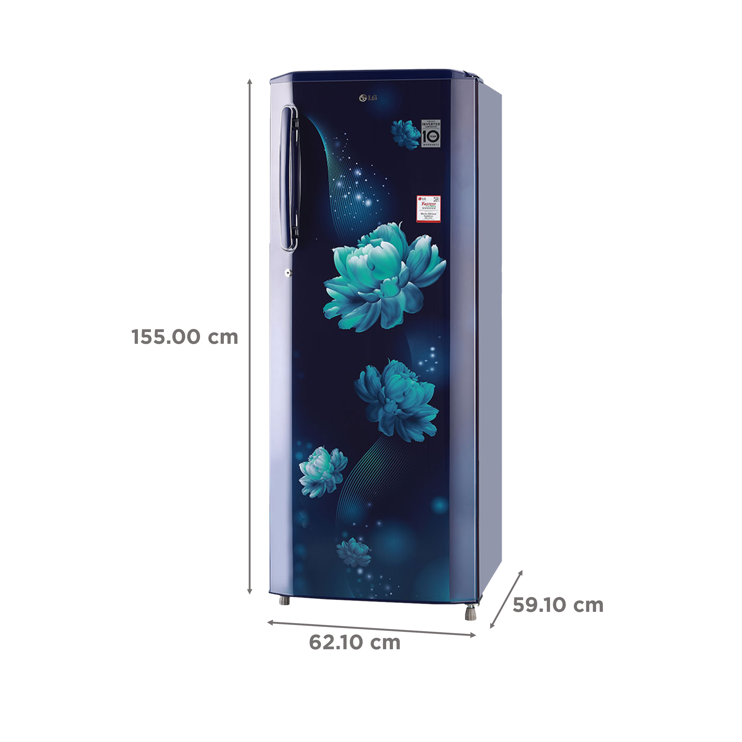 Buy LG 270 Litres 3 Star Direct Cool Single Door Refrigerator with  Stabilizer Free Operation (GL-B281BBCX.DBCZEB, Blue Charm) Online - Croma