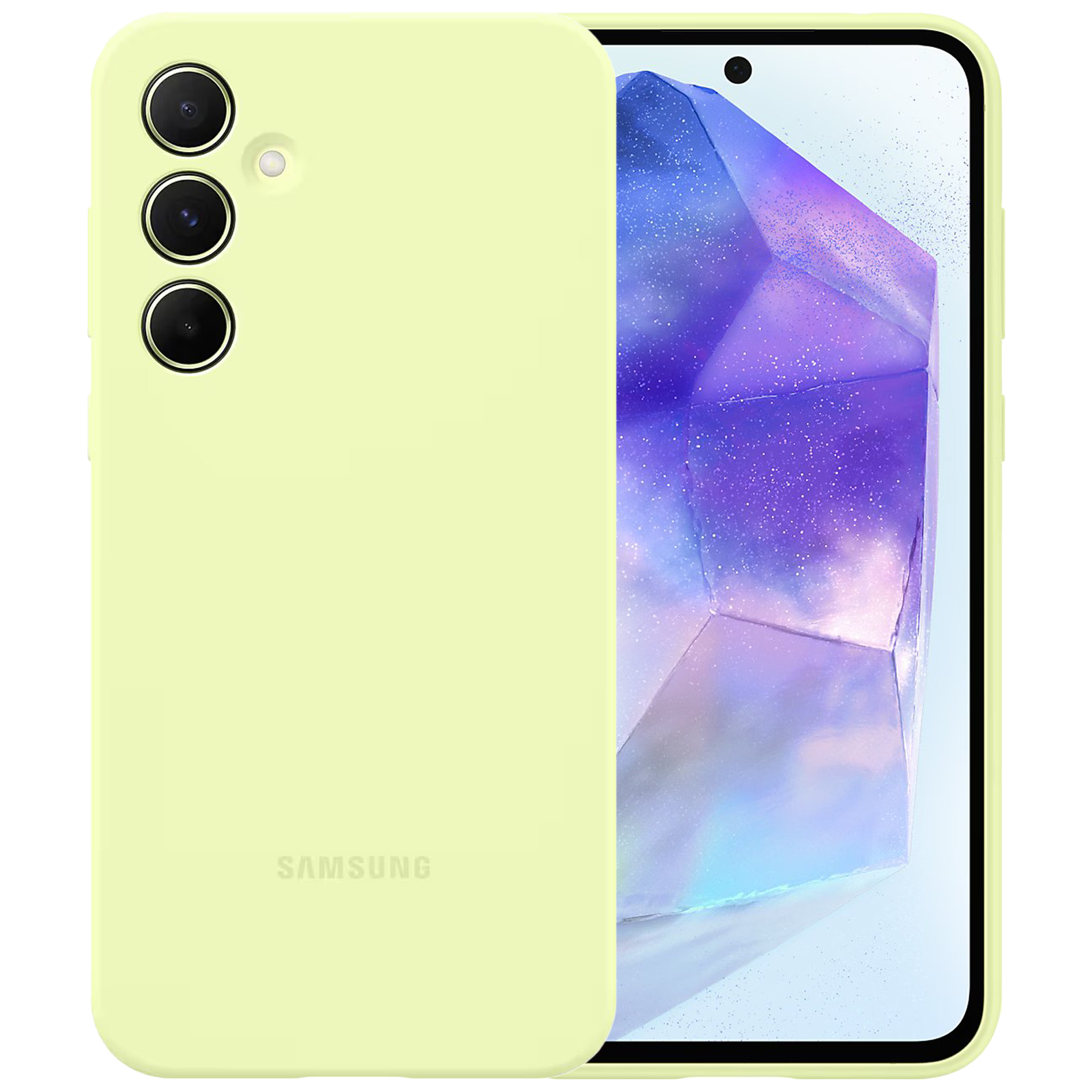 

SAMSUNG Hard Silicone Back Cover for SAMSUNG Galaxy A55 (Silky Smooth Fit, Lime)