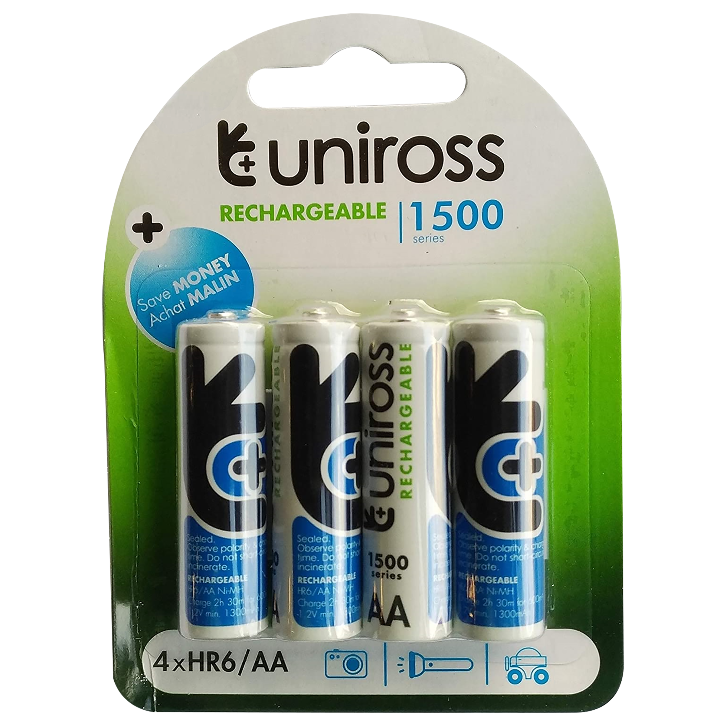 uniross Fratelli 1500 mAh Alkaline AA Rechargeable Battery (Pack Of 4)