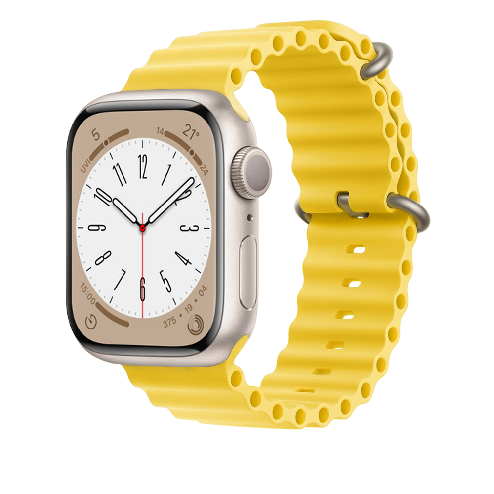 Muvtech Active Silicon Strap for Apple iWatch (42mm / 44mm / 45mm / 49mm) (Yellow)