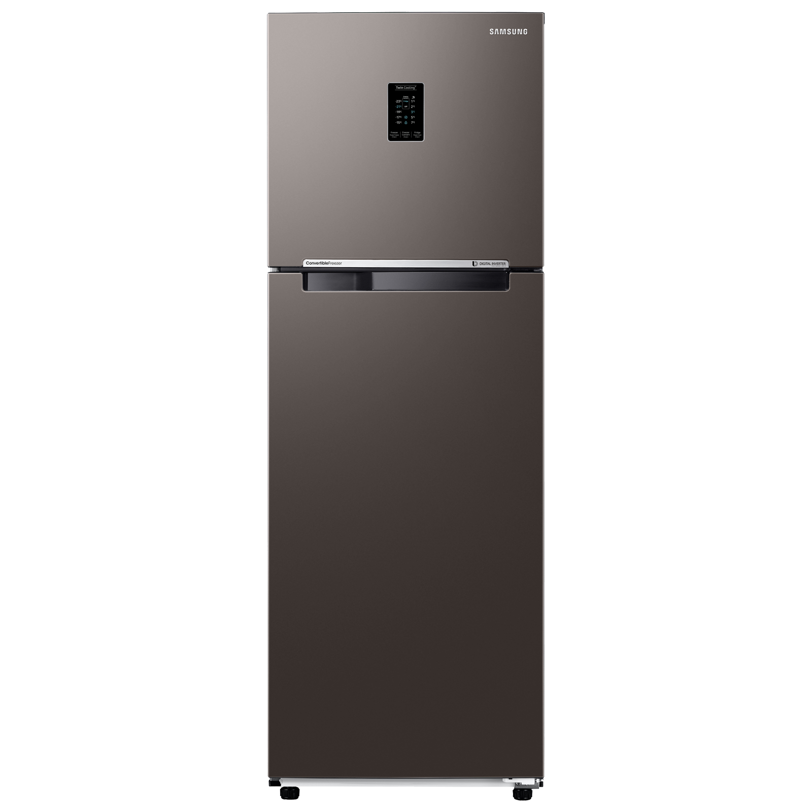 

SAMSUNG 322 Litres 2 Star Frost Free Double Door Convertible Refrigerator with Twin Cooling Plus Technology (RT37CB522C2HL, Charcoal)