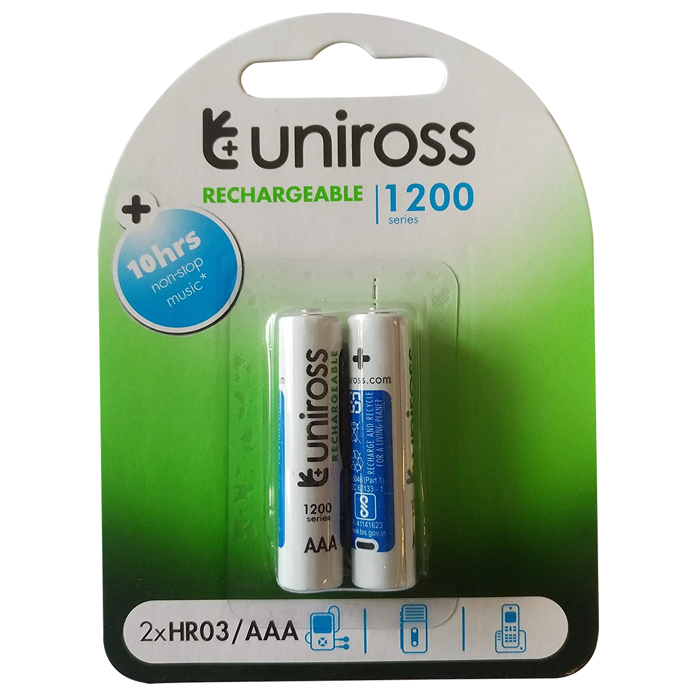 uniross Fratelli 1200 mAh Alkaline AAA Rechargeable Battery (Pack Of 2)