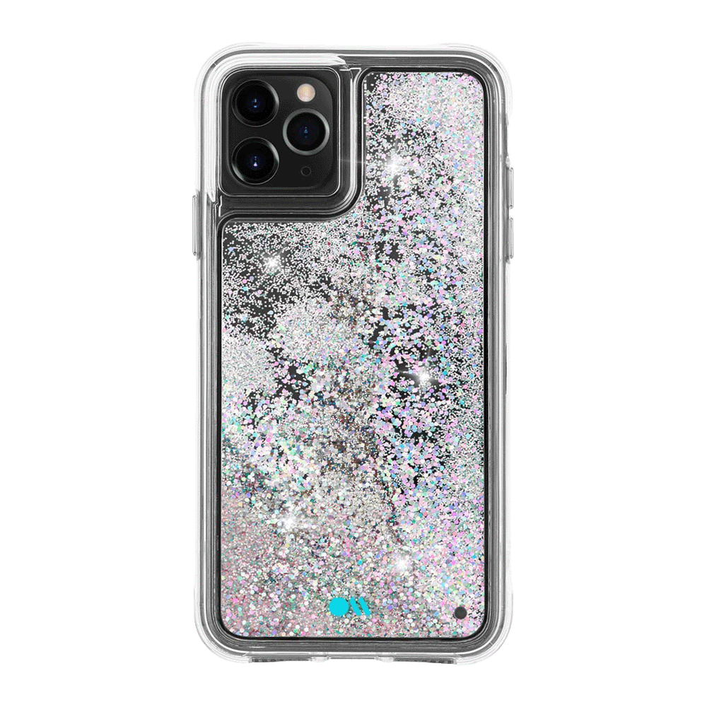 Case-Mate Waterfall Glitter Polycarbonate Back Cover for Apple iPhone 11 Pro Max (Wireless Charging Compatible, Iridescent Diamond)
