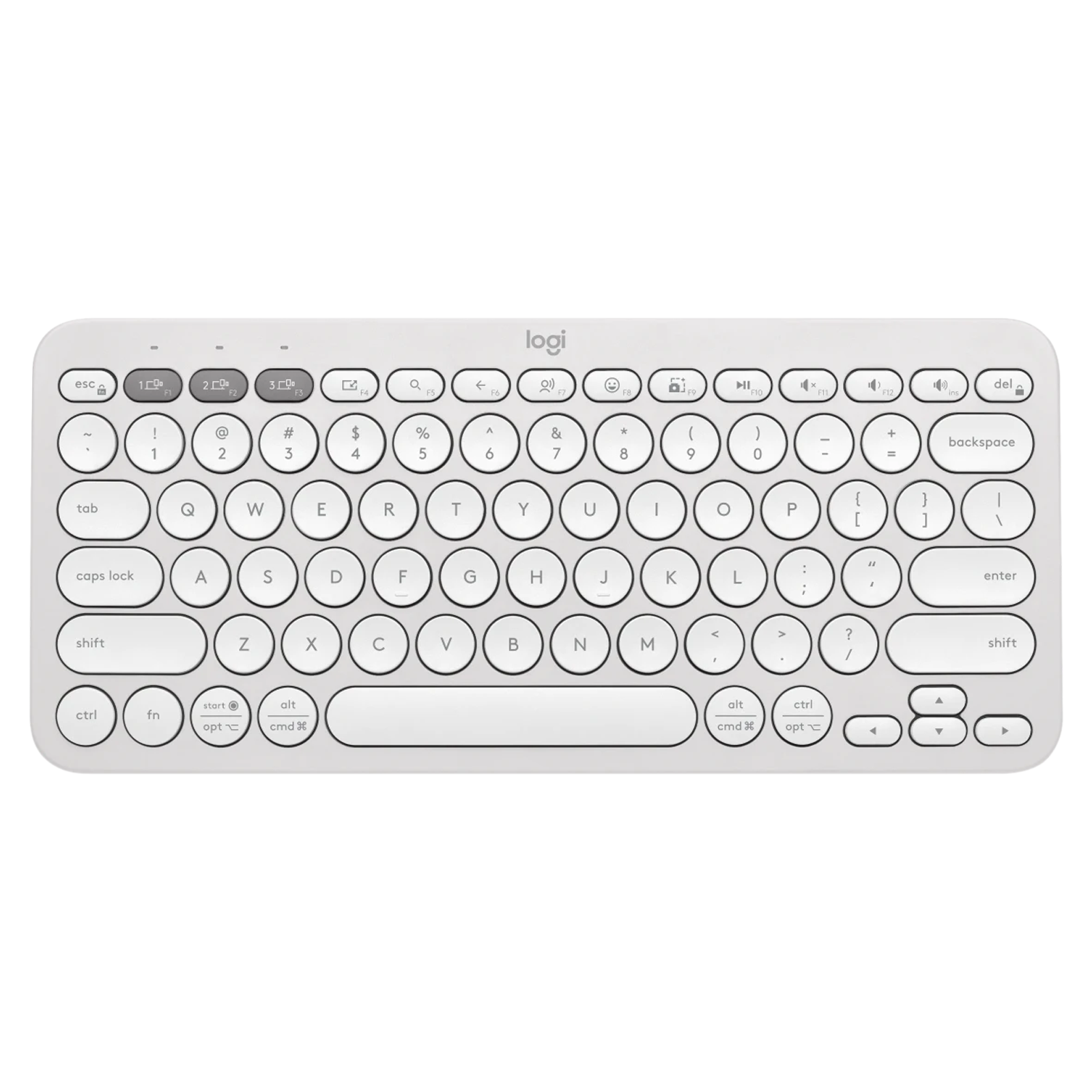 logitech Pebble Keys 2 Bluetooth Wireless Keyboard with Multi Device Pairing (10 Customizable Keys, Tonal White)